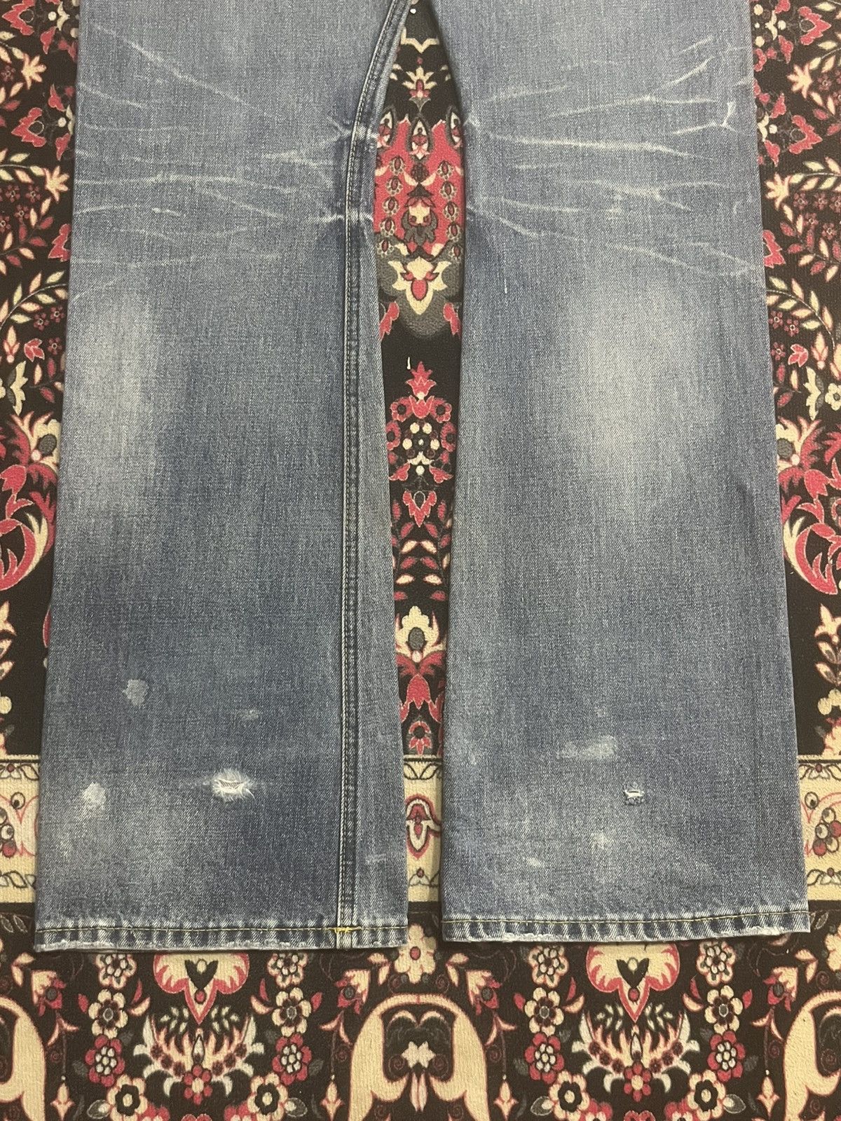 JACKROSE Jackrose X Luv Maison Blue Faded Washed Selvedge Flare Jeans Size US 30 / EU 46 - 11 Thumbnail