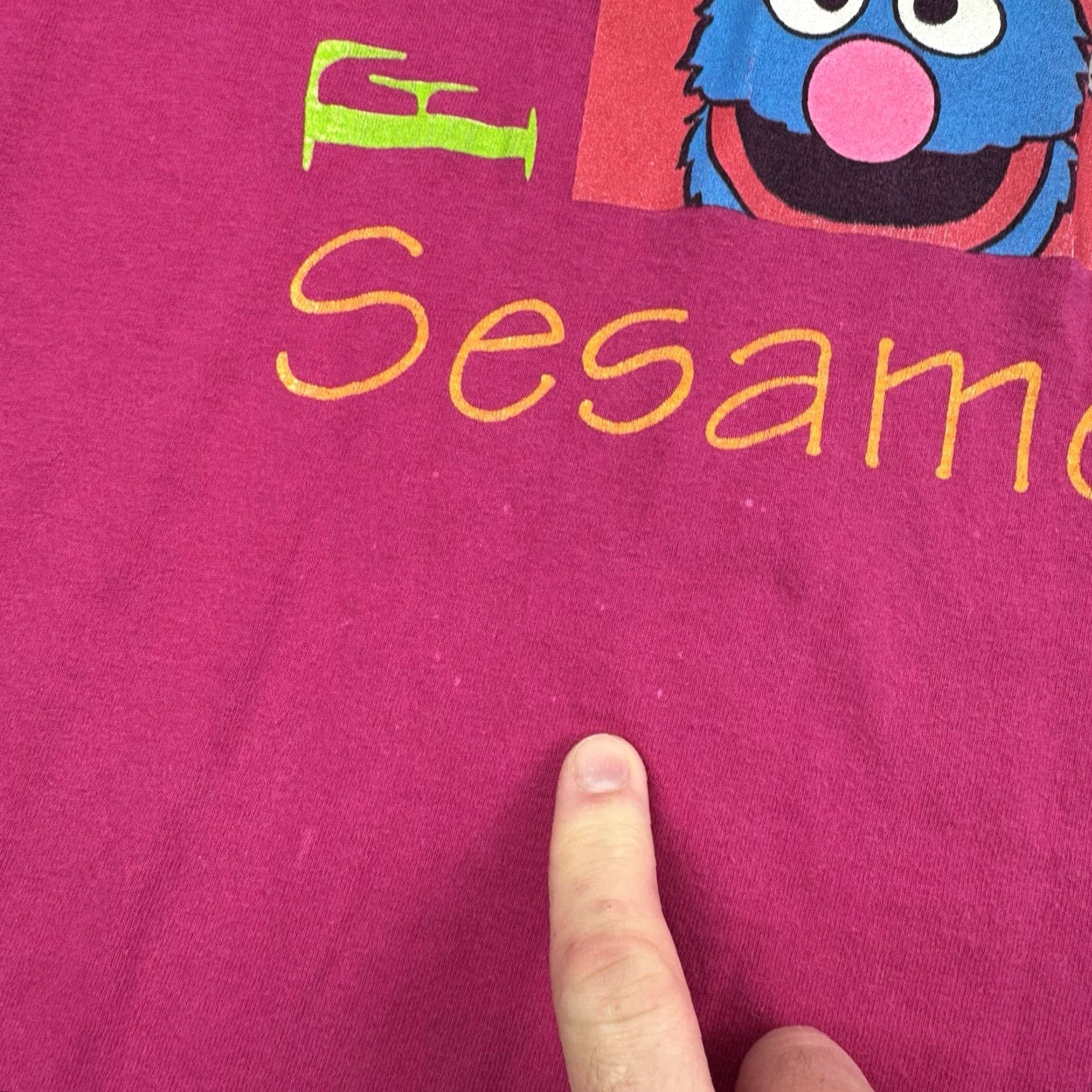 Tultex Vintage Sesame Street T Shirt Adult XL Pink Cartoon 90s Friends Crew Neck Men Size US XL / EU 56 / 4 - 4 Thumbnail