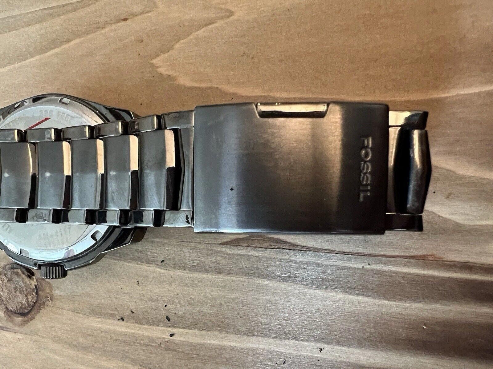 Fossil Fossil Blue Am-4117 Dark Gray Stainless Steel New Battery Size ONE SIZE - 7 Thumbnail