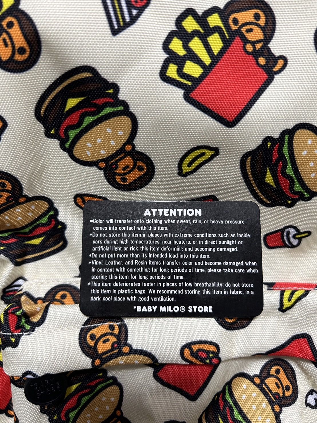 Bape NEW BABY MILO MEDIUM hamburger BACKPACK Size ONE SIZE - 8 Thumbnail