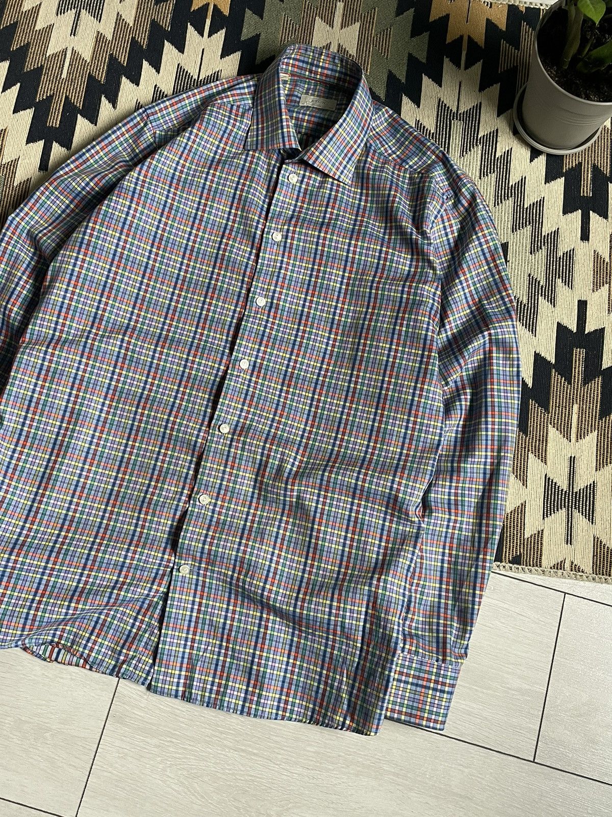 Eton Eton Multicolor Contemporary Button Up Shirt Size US L / EU 52-54 / 3 - 3 Thumbnail