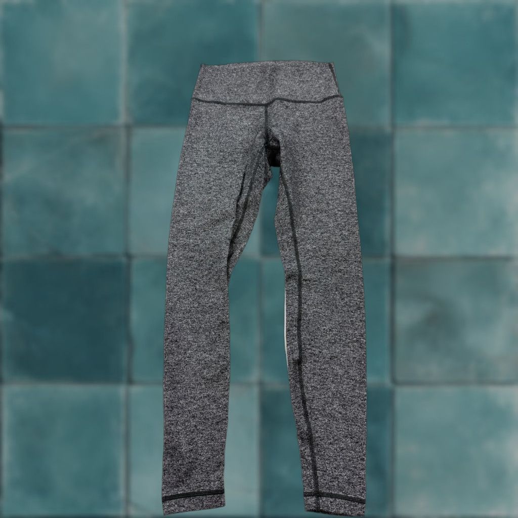 Lululemon Lululemon Leggings Womens 8 Gray Black Heather High Rise Yoga Pants Grit Logo Size 30" / US 8 / IT 44 - 1 Thumbnail