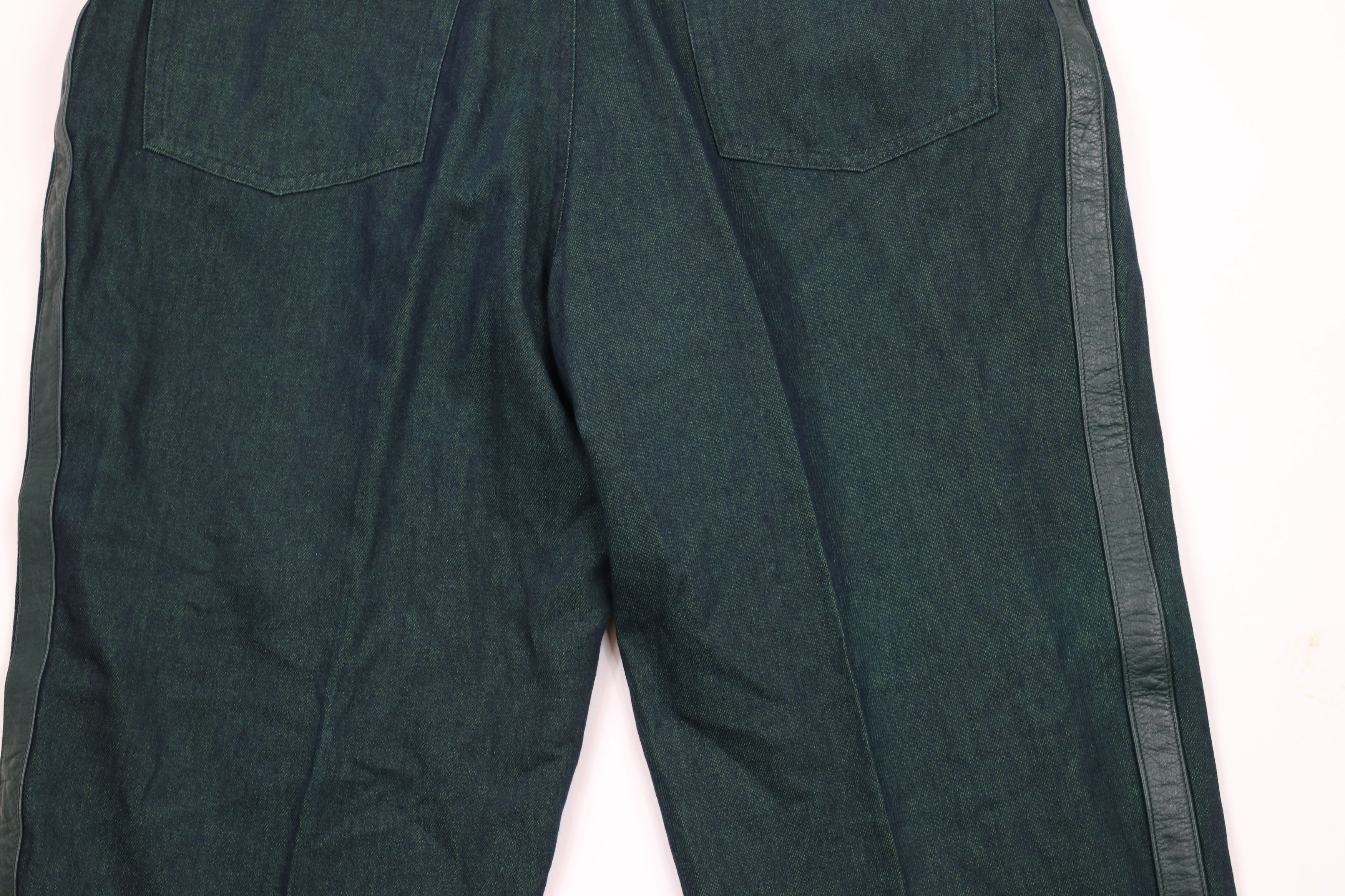 Vintage Vintage 90s Streetwear Trim Wide Leg Denim Jeans Green Size US 38 / EU 54 - 11 Thumbnail
