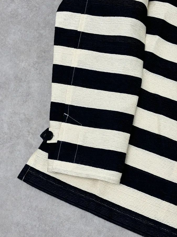 Emporio Armani AW2022 Emporio Armani Black White Striped Cotton Zip Shirt Jacket Size US L / EU 52-54 / 3 - 9 Thumbnail