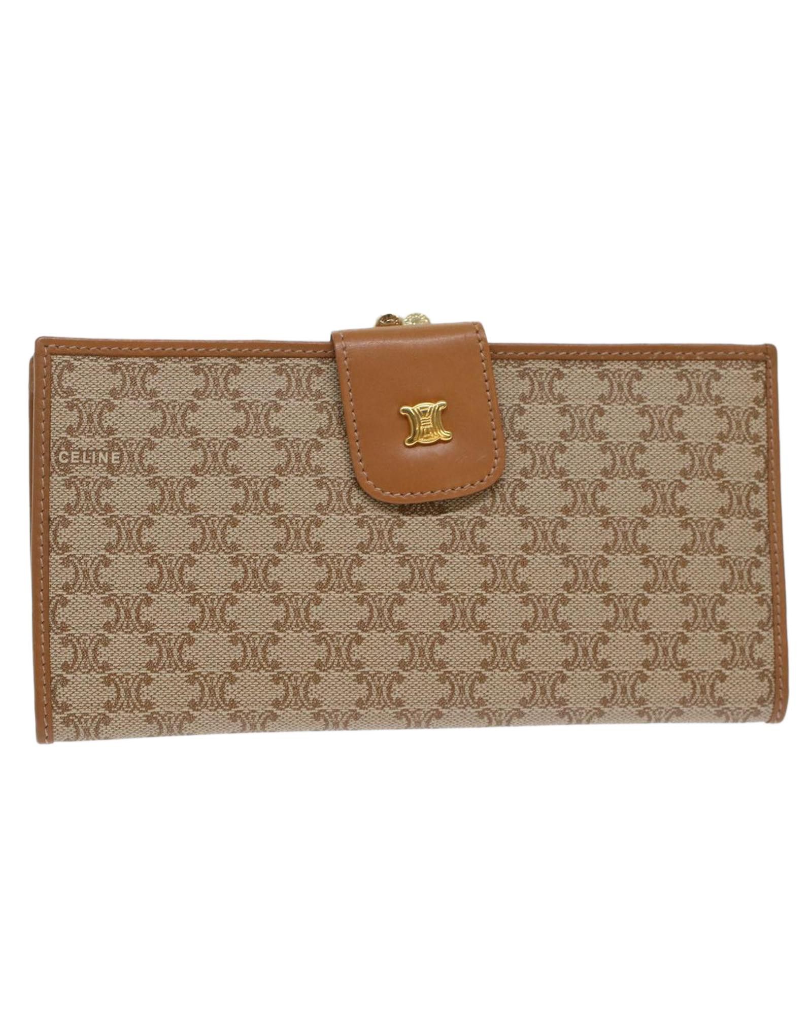 image of Celine Canvas Long Wallet - Beige, Women's