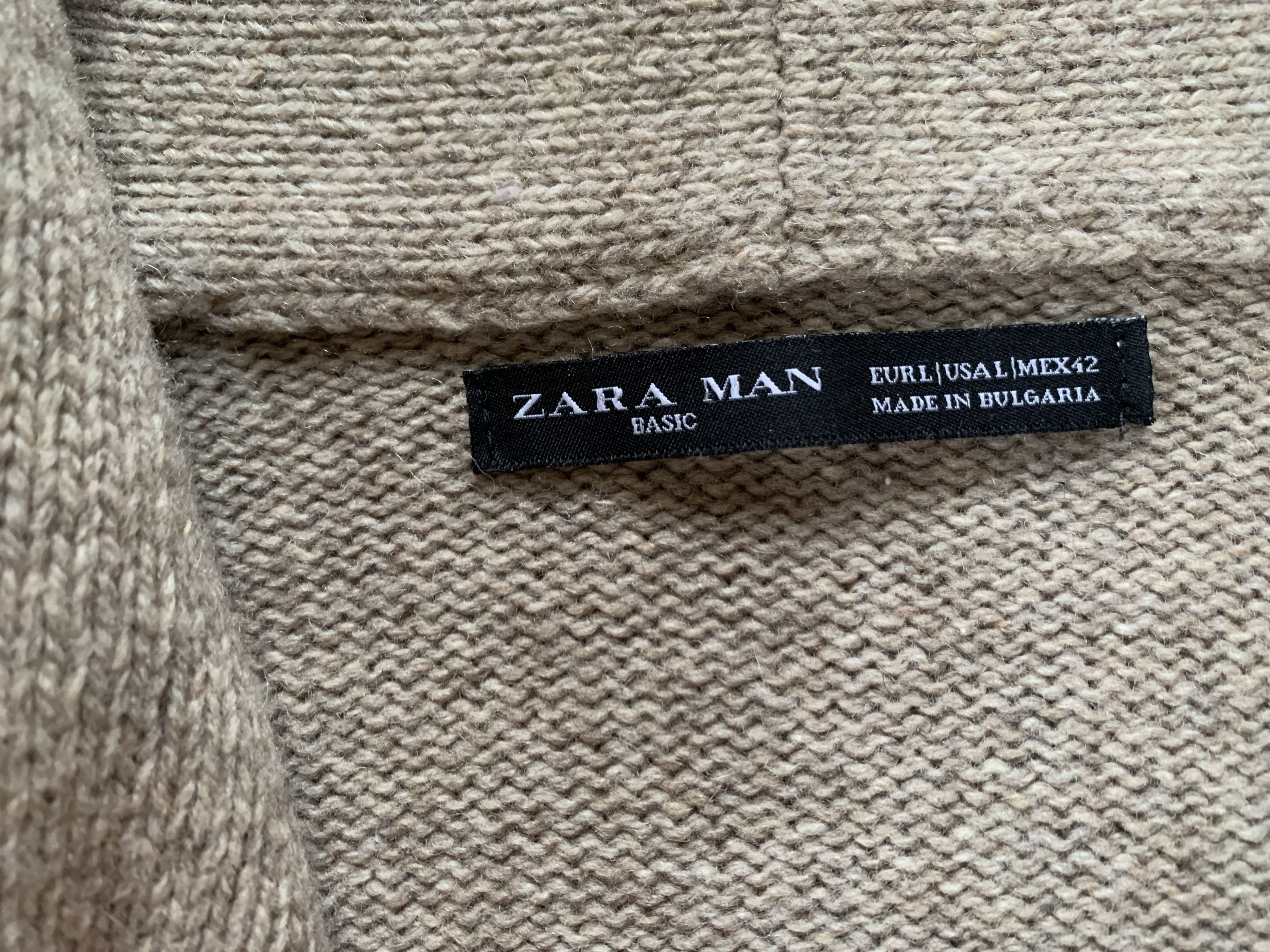 Designer × Zara Zara Man Basic Beige Wool Cardigan Size US L / EU 52-54 / 3 - 5 Thumbnail