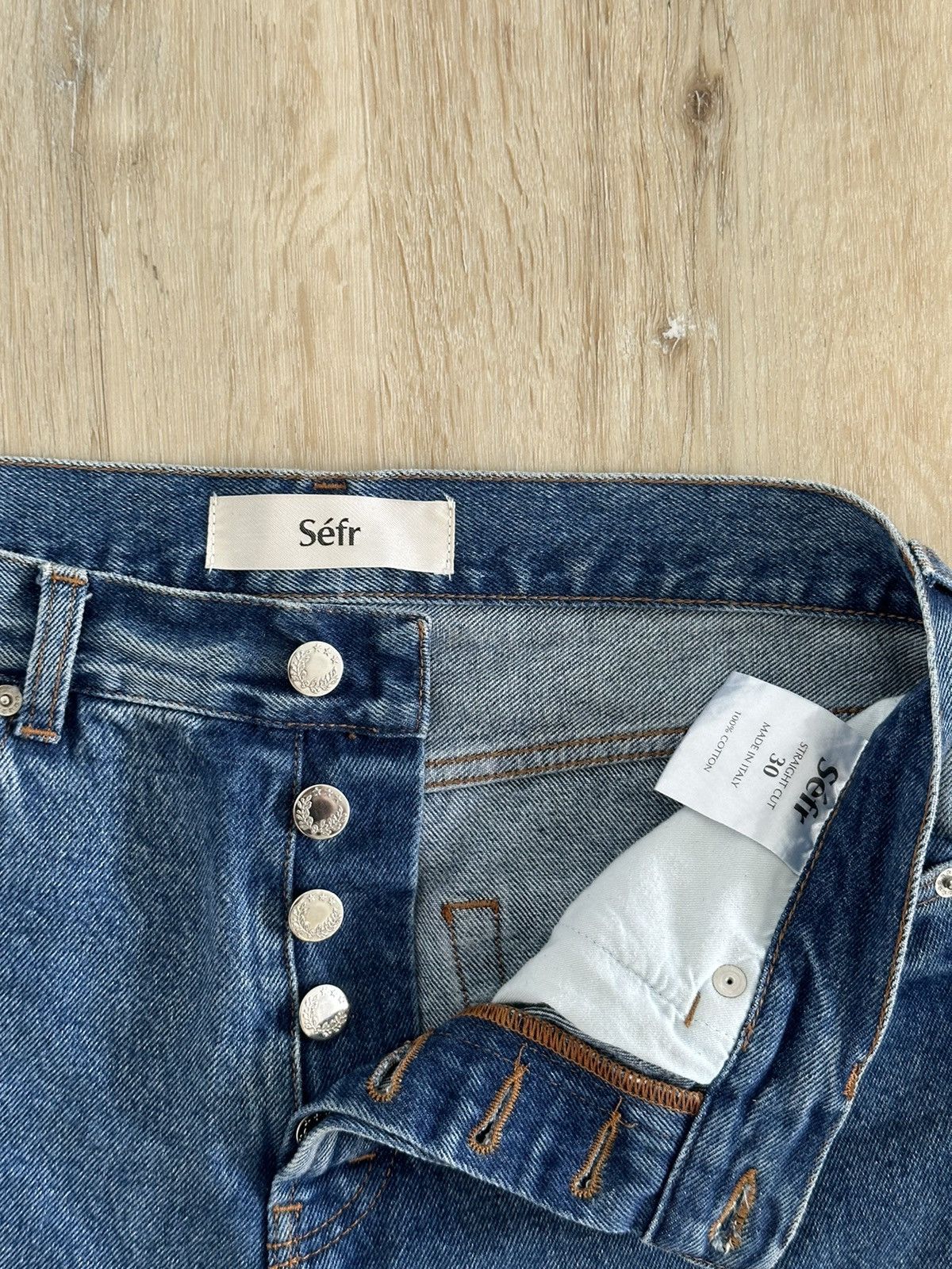 Sefr Sefr Straight Leg Jeans in Blue Size US 30 / EU 46 - 2 Thumbnail