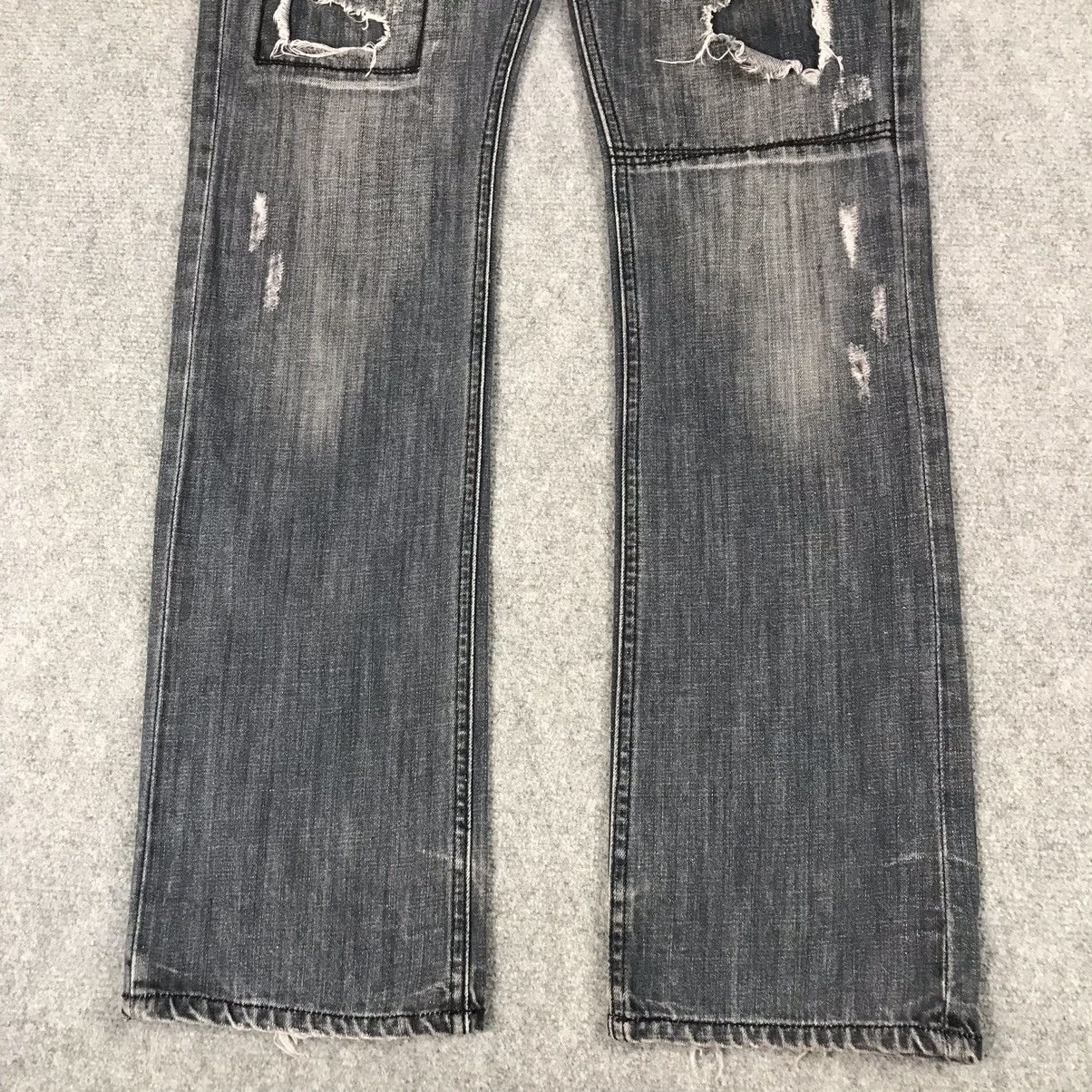 If Six Was Nine × Japanese Brand SEMANTICDESIGN RIPPED DISTRESSED BLACK FADED DENIM PANTS Size US 30 / EU 46 - 3 Thumbnail