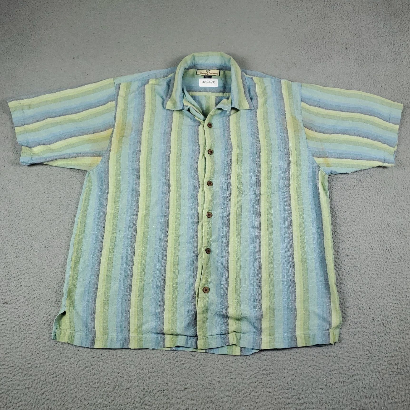 Tommy Bahama Tommy Bahama Blue Striped Silk Hawaiian Camp Button-Up Shirt Mens Large Size US L / EU 52-54 / 3 - 2 Thumbnail