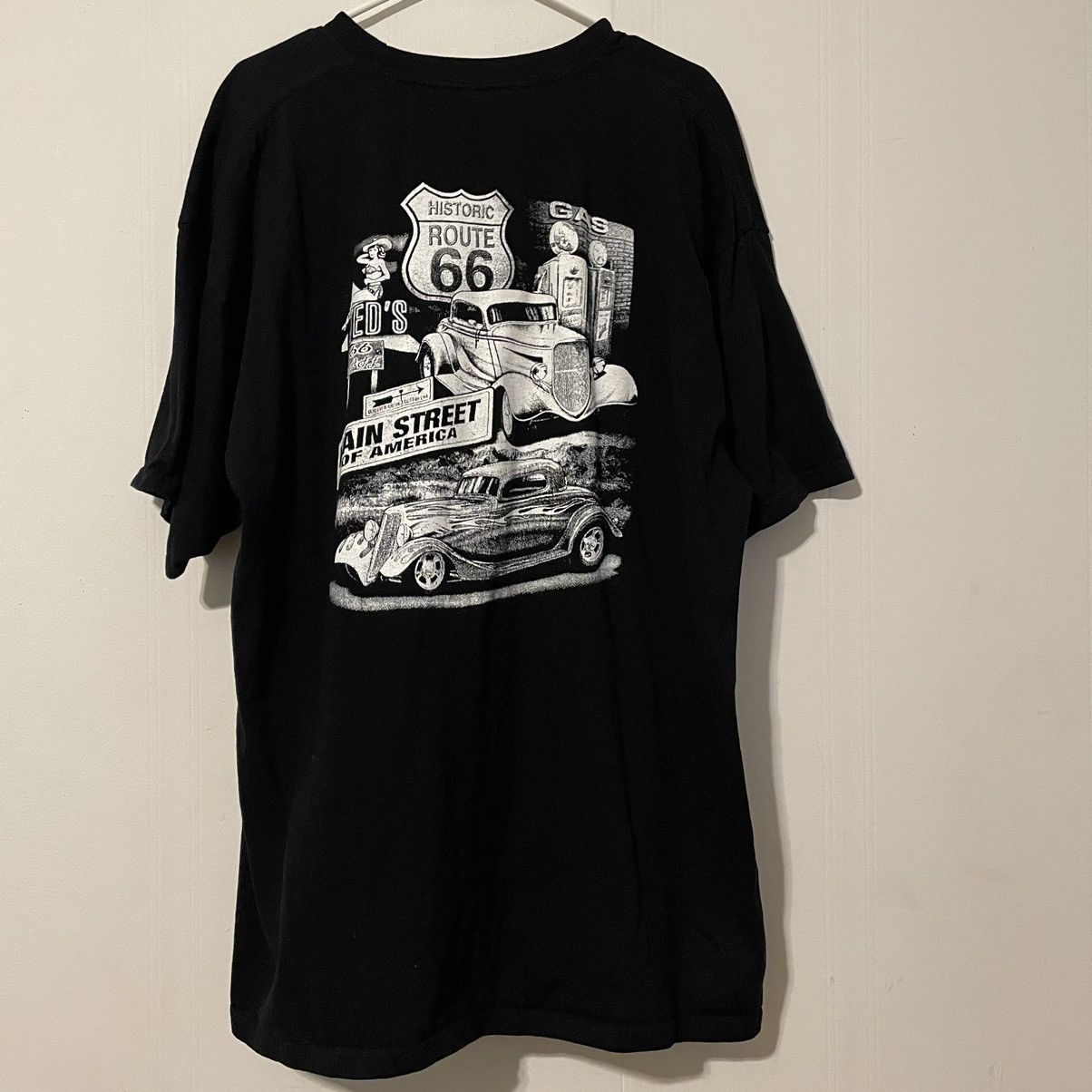 Vintage Vintage Route 66 Black Short Sleeve Graphic T Shirt Size US XXL / EU 58 / 5 - 1 Thumbnail