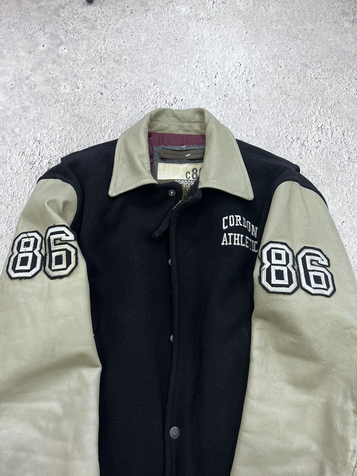 Japanese Brand × NBA Vintage 80's LEATHER Japan Leather Wool Varsity Jacket Size US L / EU 52-54 / 3 - 8 Thumbnail