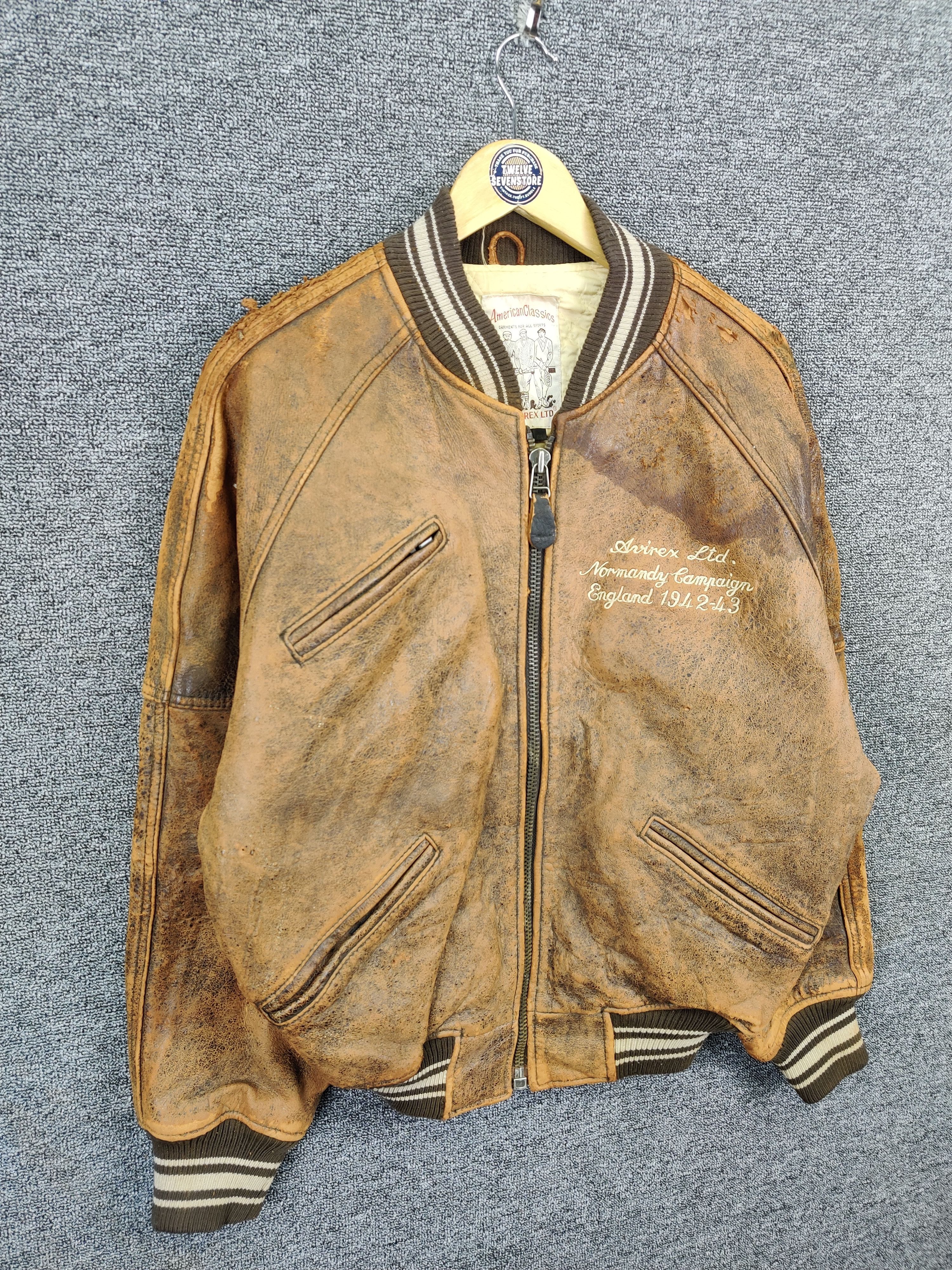 Avirex Thrashed Vintage 90s Avirex USA Varsity Leather Jacket Size US XS / EU 42 / 0 - 9 Thumbnail