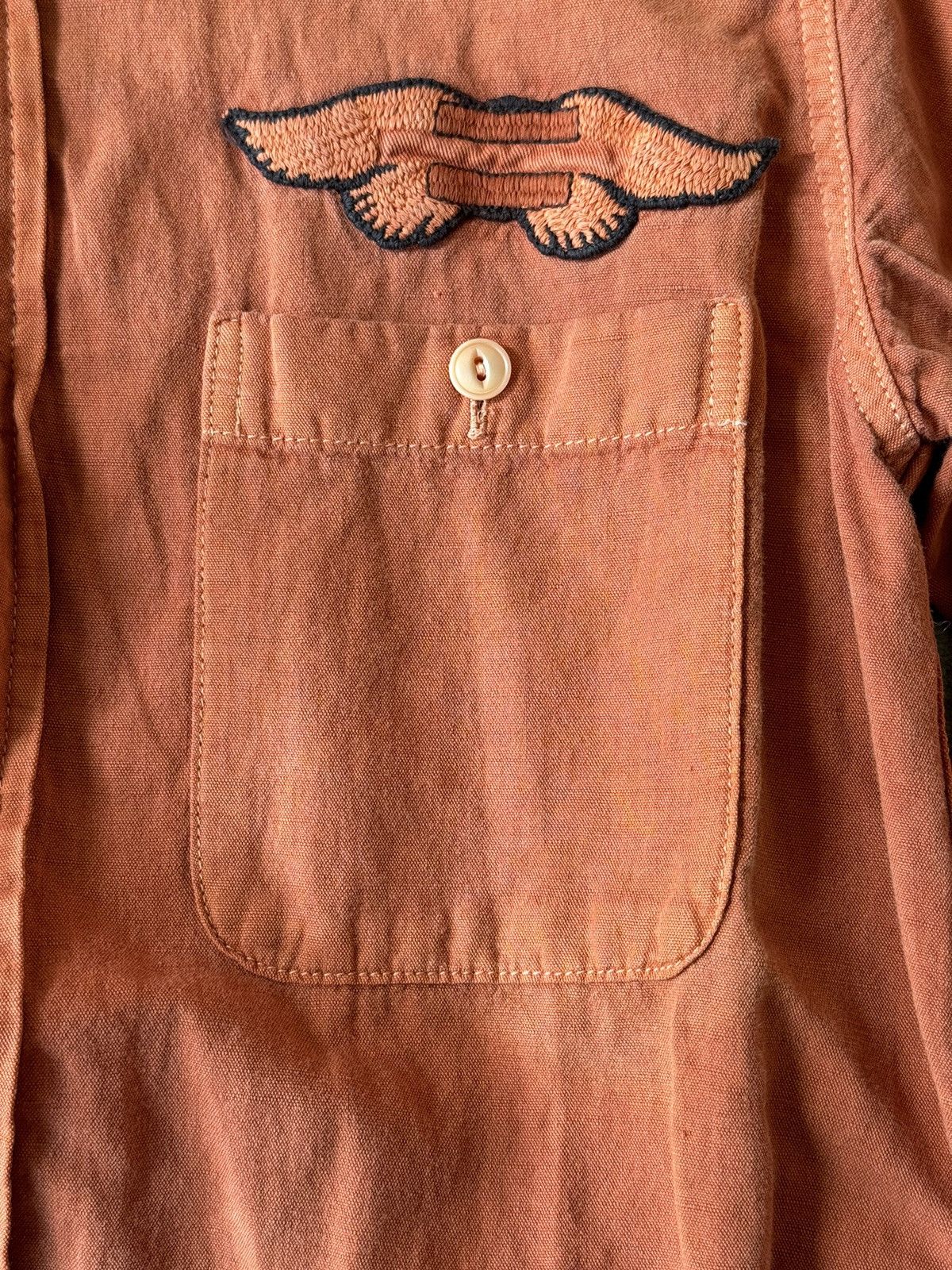 Visvim Visvim Linen Rust Mud Color Garment Dyed Work Shirt Size US M / EU 48-50 / 2 - 5 Thumbnail