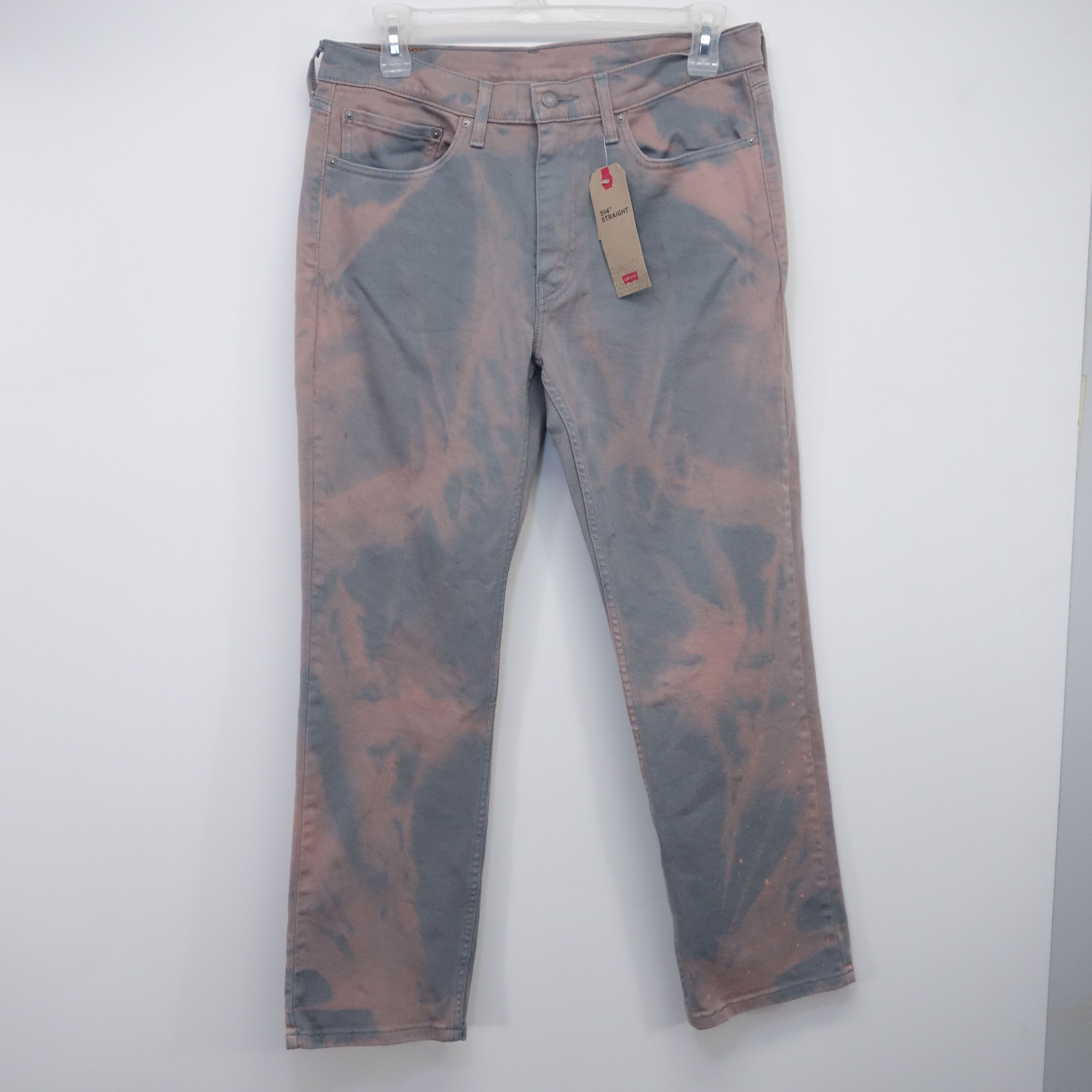 Levi's Acid Gray 514 Regular Straight Fit Denim Jeans 35 x 30 Size US 35 - 8 Thumbnail