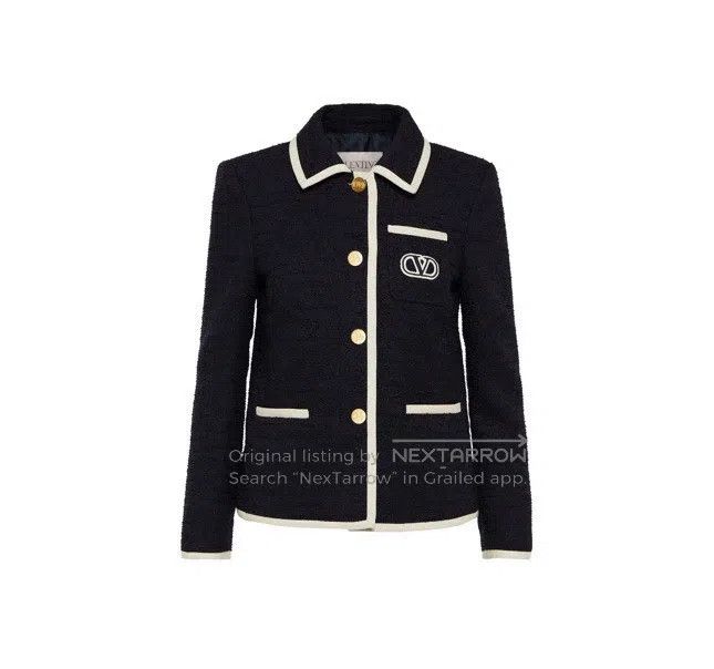 Valentino Valentino Logo print lapel long-sleeved jacket jacket Size S / US 4 / IT 40 - 4 Thumbnail