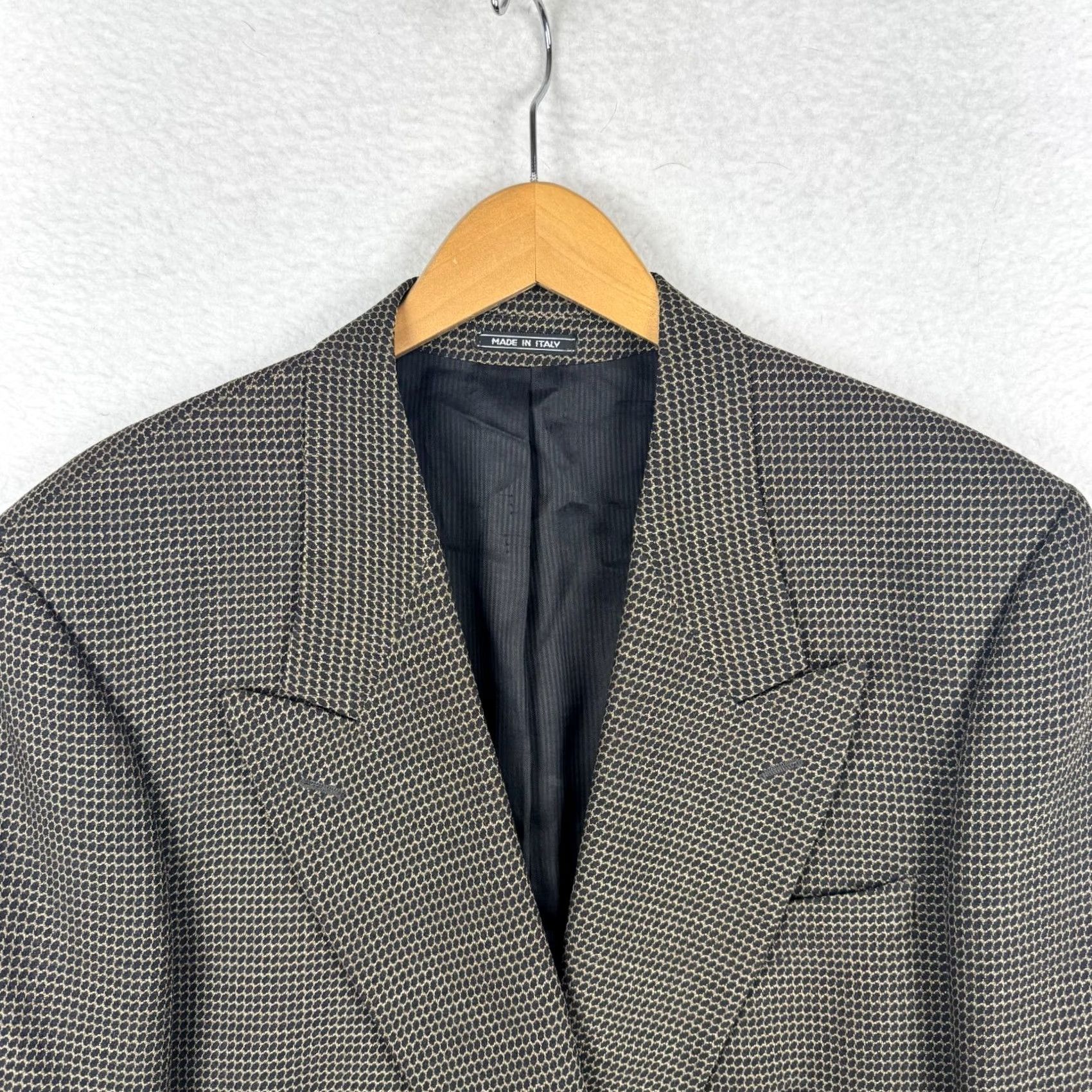 Doublet Bernini Wool 42 US/52 IT Double Breasted Blazer Coat Geometric 2 Piece Men Suit Jacket VINTAGE No Size 42R - 5 Thumbnail