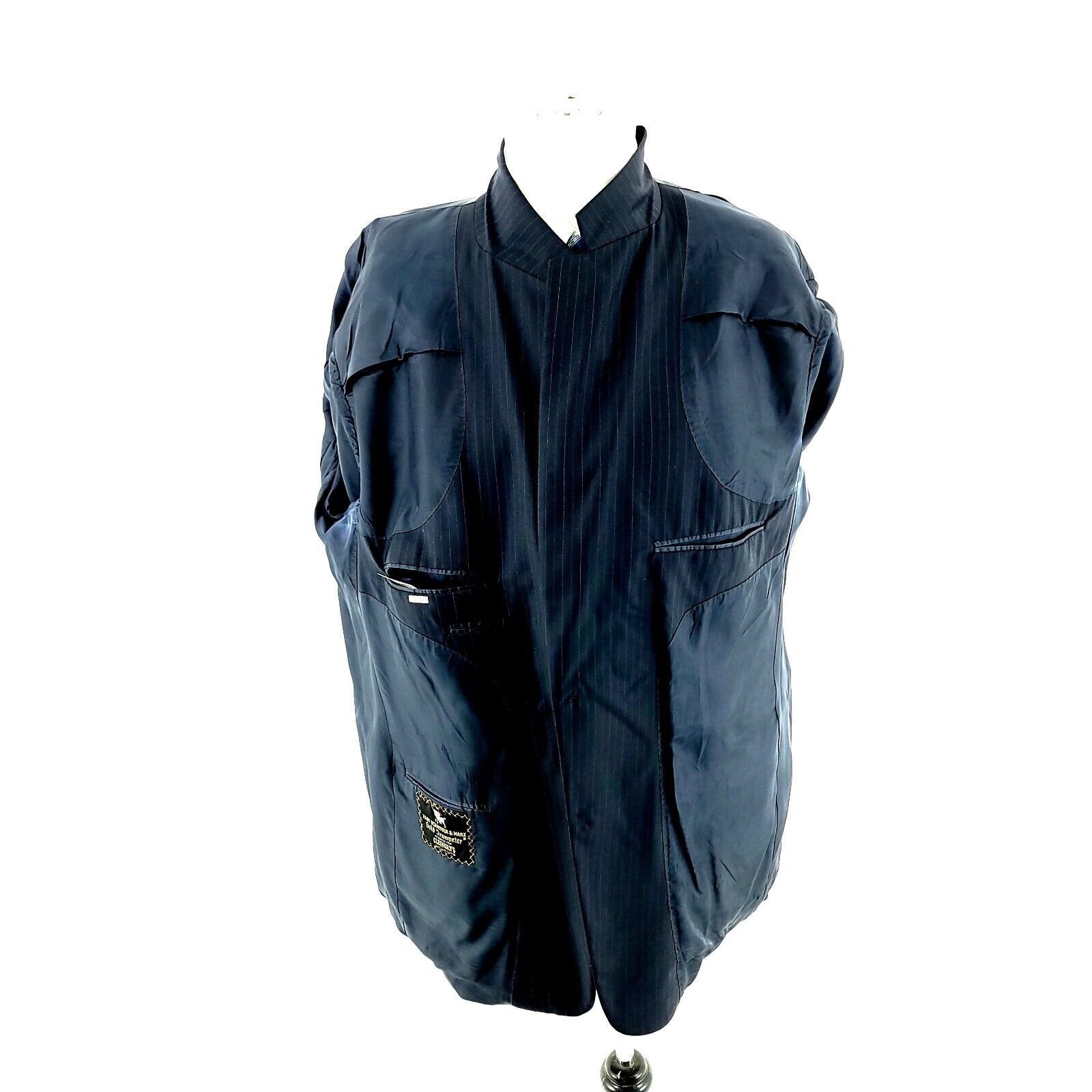 Hart Schaffner Marx DAMAGED Hart Schaffner Marx Gold Trumpeter Wool 2 Button Jac Size 46R - 9 Thumbnail