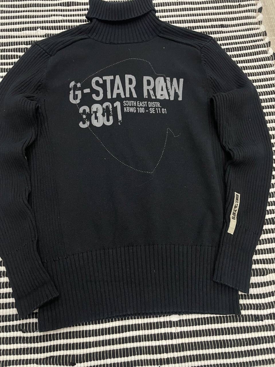 G-Star × Japanese Brand × Vintage Vintage G Star Raw Big Logo Knitted Sweater Y2K Size US L / EU 52-54 / 3 - 4 Thumbnail