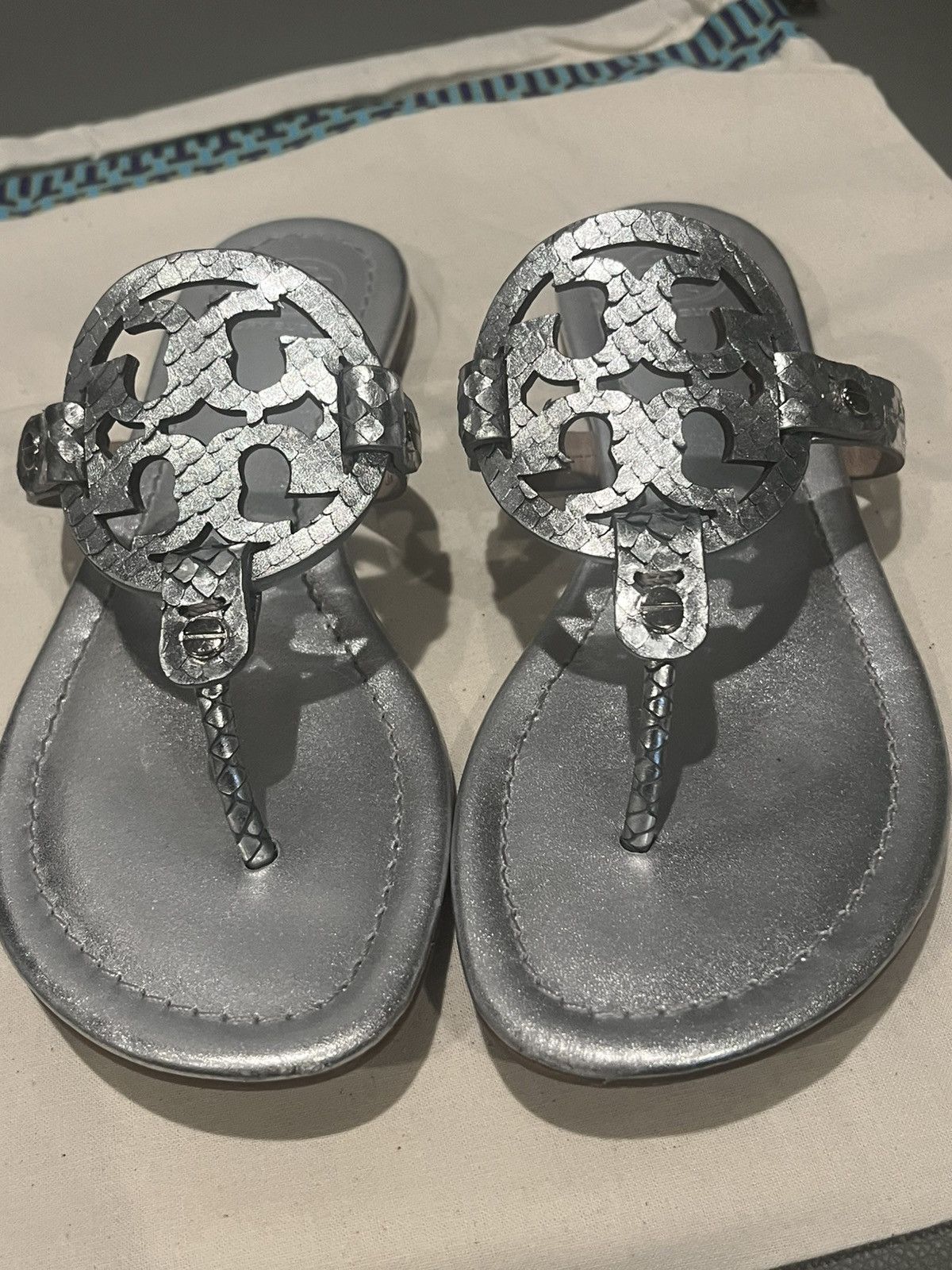 Tory Burch Tory Burch silver sandals Size US 7 / IT 37 - 1 Thumbnail
