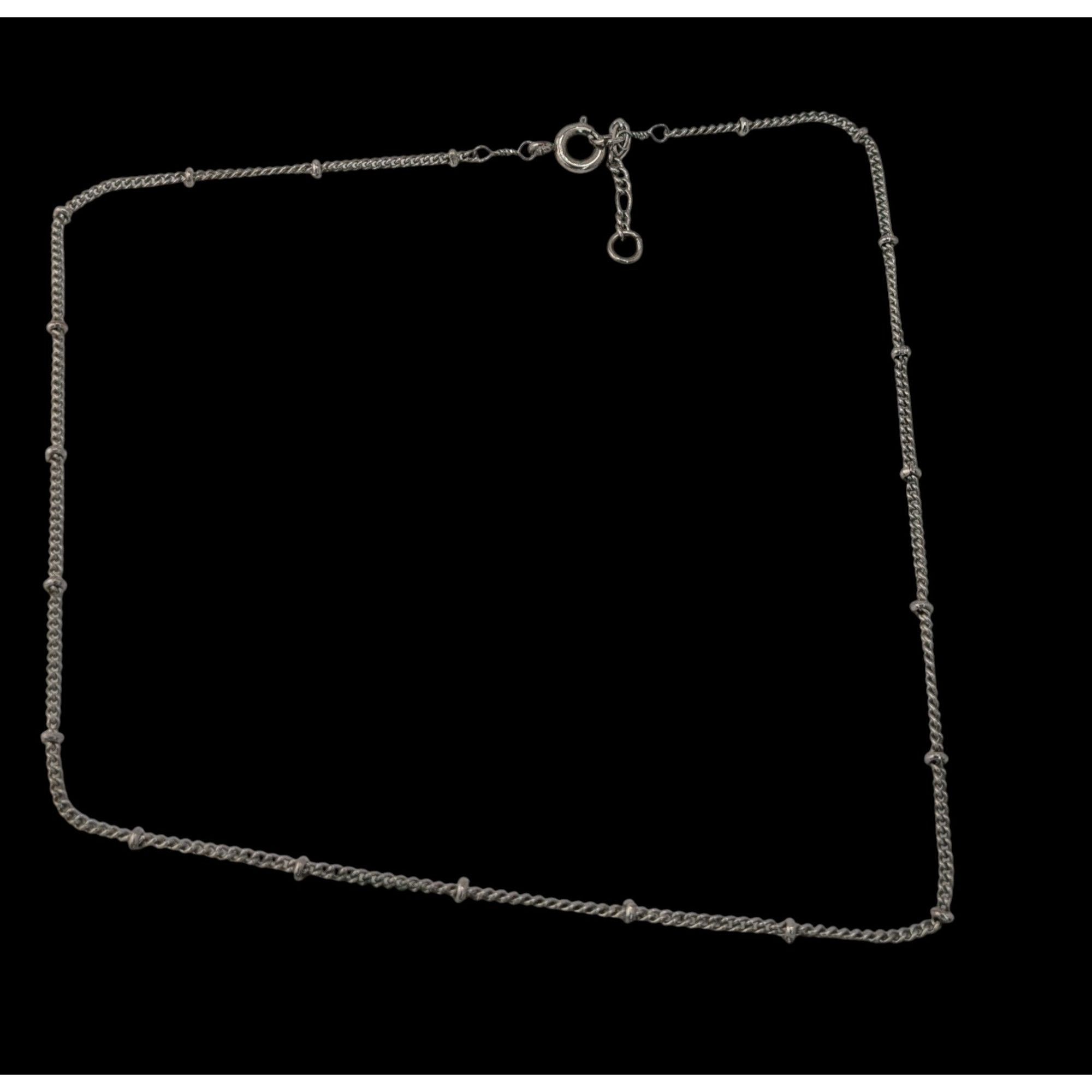Other Delicate Minimalist Studded Silver Tone Chain Adjustable Nec Size ONE SIZE - 2 Thumbnail