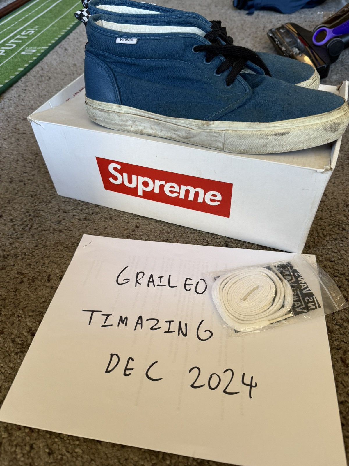 Vans Vans x Supreme Canvas Chukka ‘95 Rare Dark Teal Size US 9.5 / EU 42-43 - 12 Thumbnail