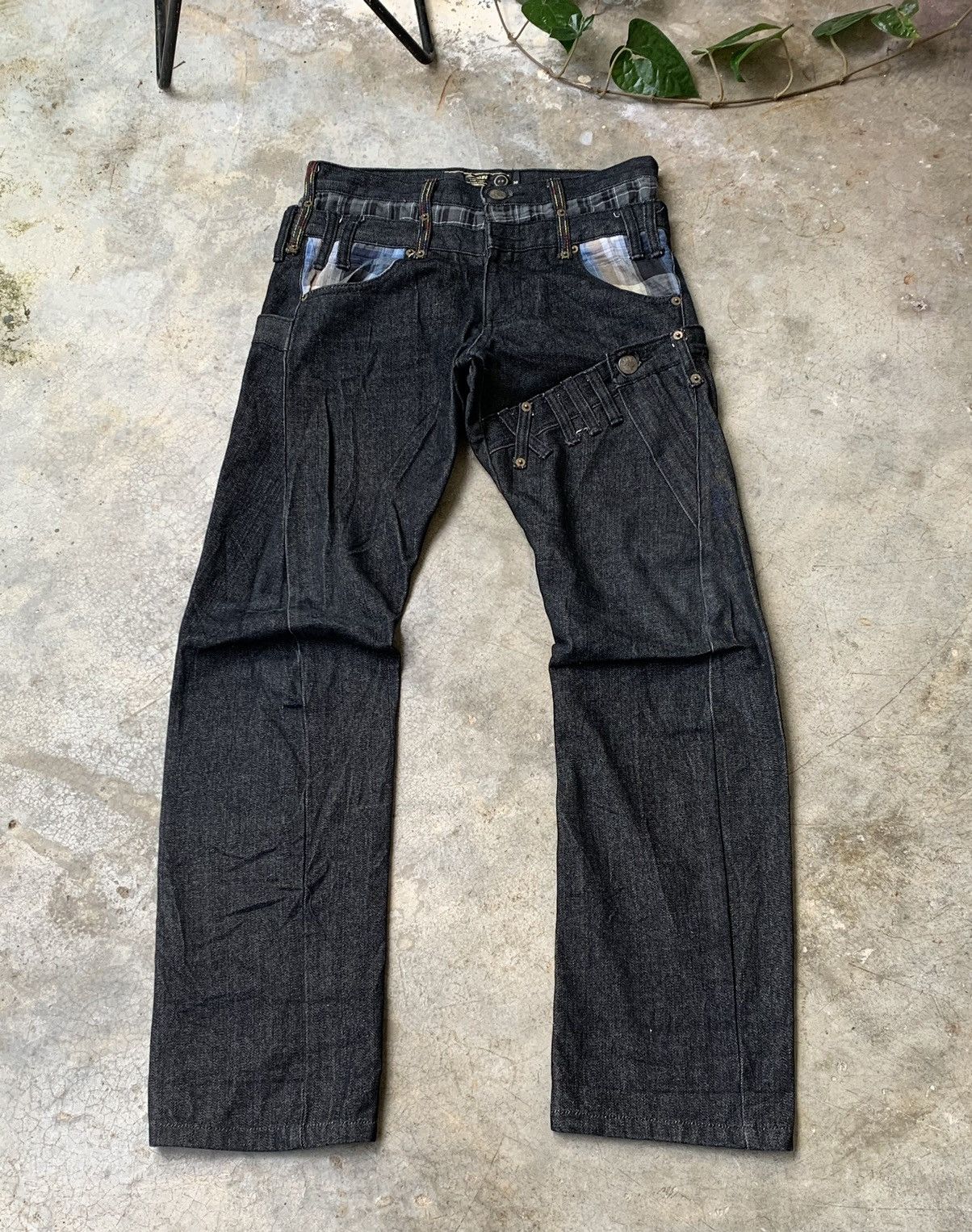 If Six Was Nine 🔥VERY RARE🔥BREATHMINT Punk Tartan Triple Waist Denim Size US 31 - 1 Thumbnail