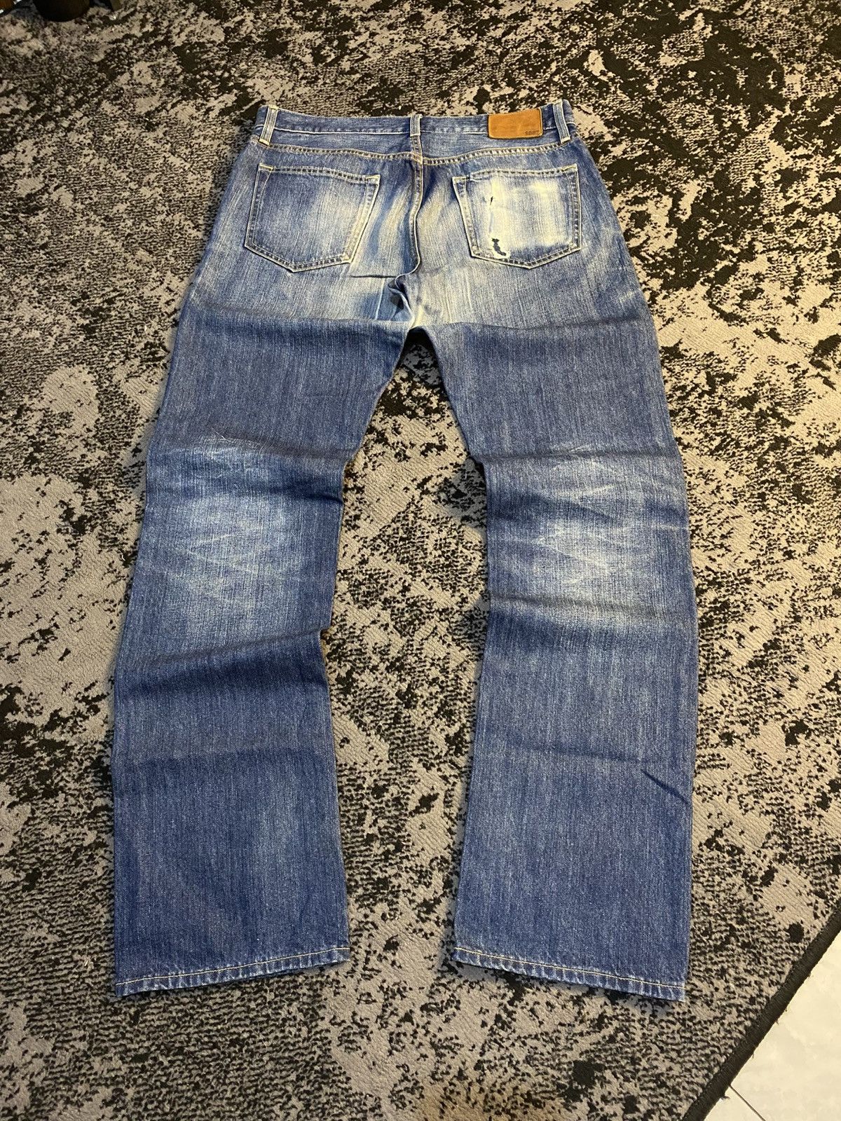 Undercover × Uniqlo Riped Uniqlo S-002 UJ Faded Regular Fit Straight Jeans 🔥 Size US 33 - 3 Thumbnail