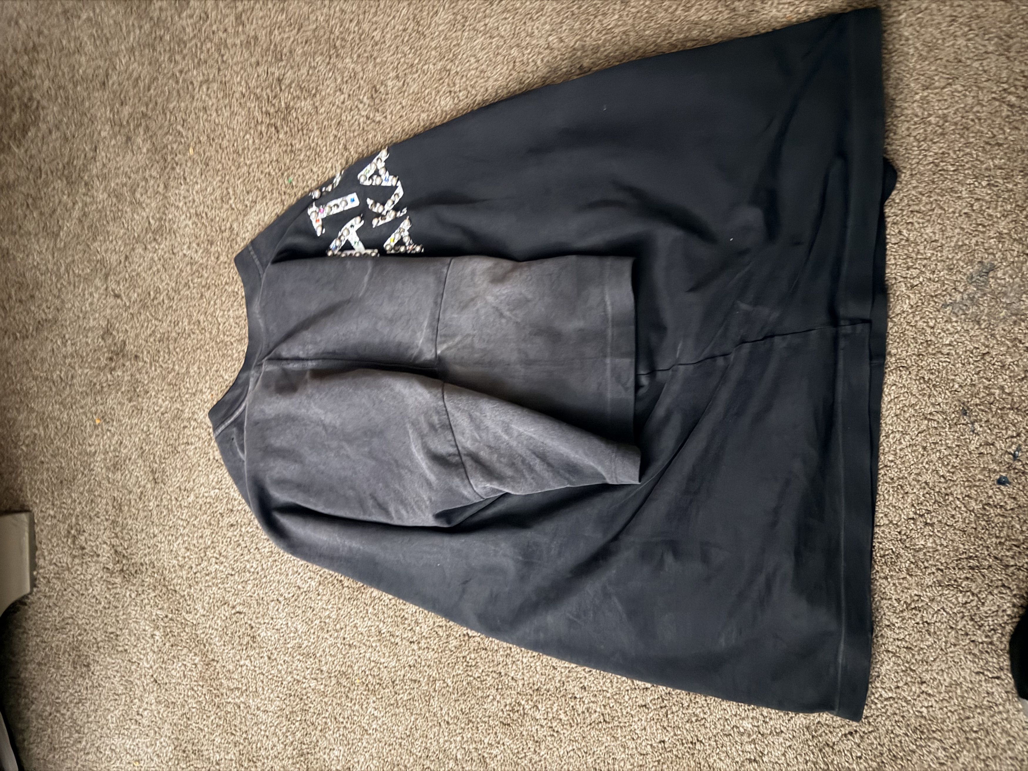 Satoshi Nakamoto SATOSHI NAKAMOTO PEARL STUDDED LOGO TEE (WASHED BLACK) Size US L / EU 52-54 / 3 - 5 Thumbnail