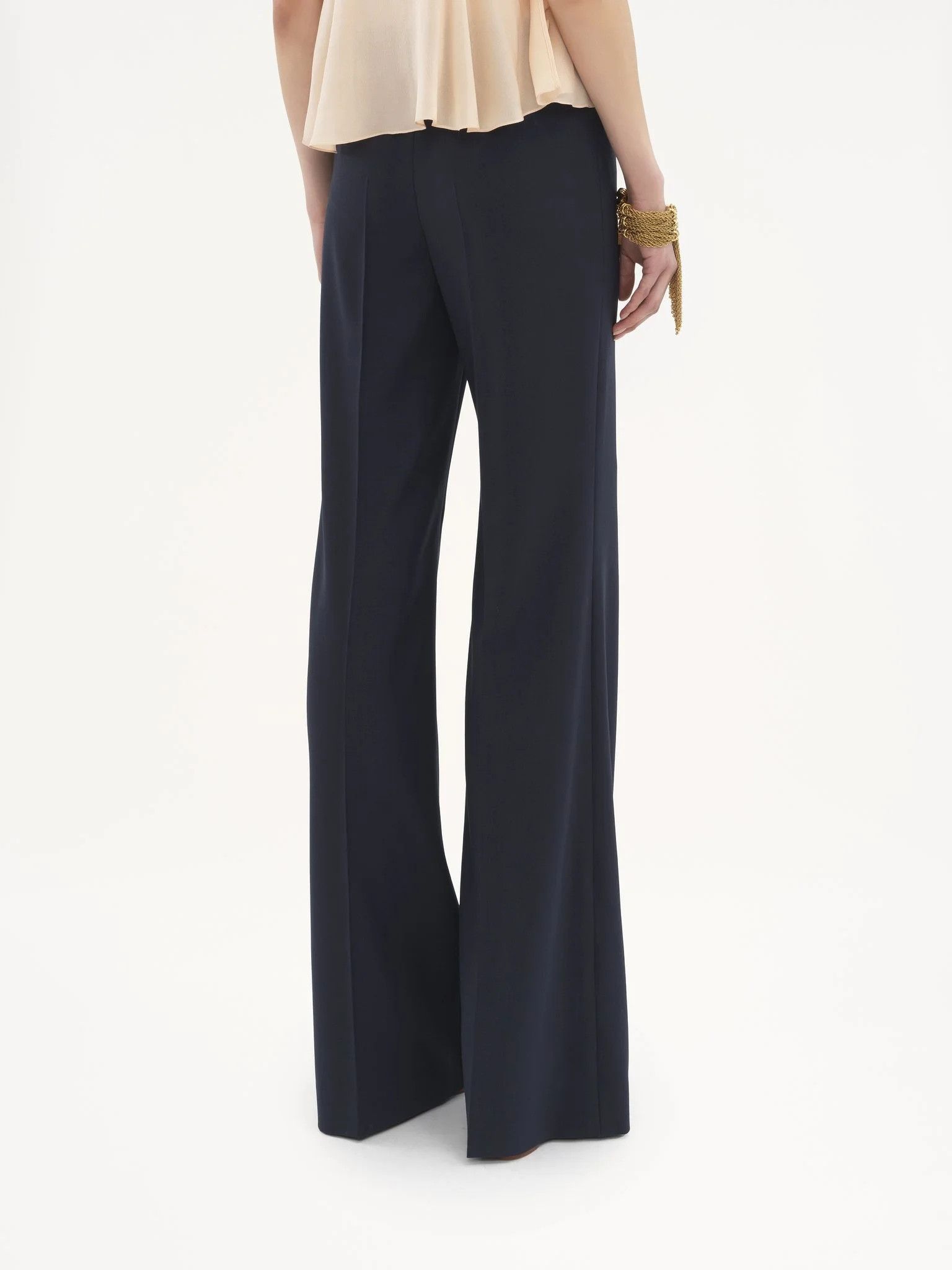 Chloe o1loc1c10326 Flared Tailored Pant in Eclipse Blue Size 27" / US 4 / IT 40 - 4 Thumbnail