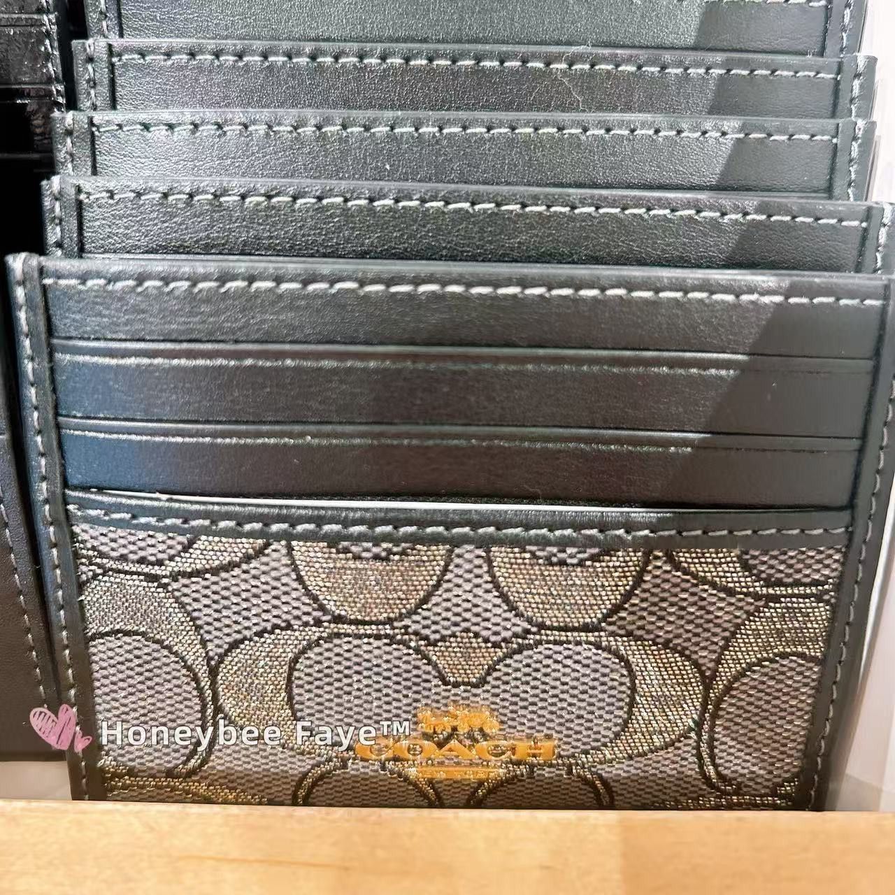 Coach NWT Coach Slim Id Card Case CCO34 Charcoal/Gold Size ONE SIZE - 6 Thumbnail