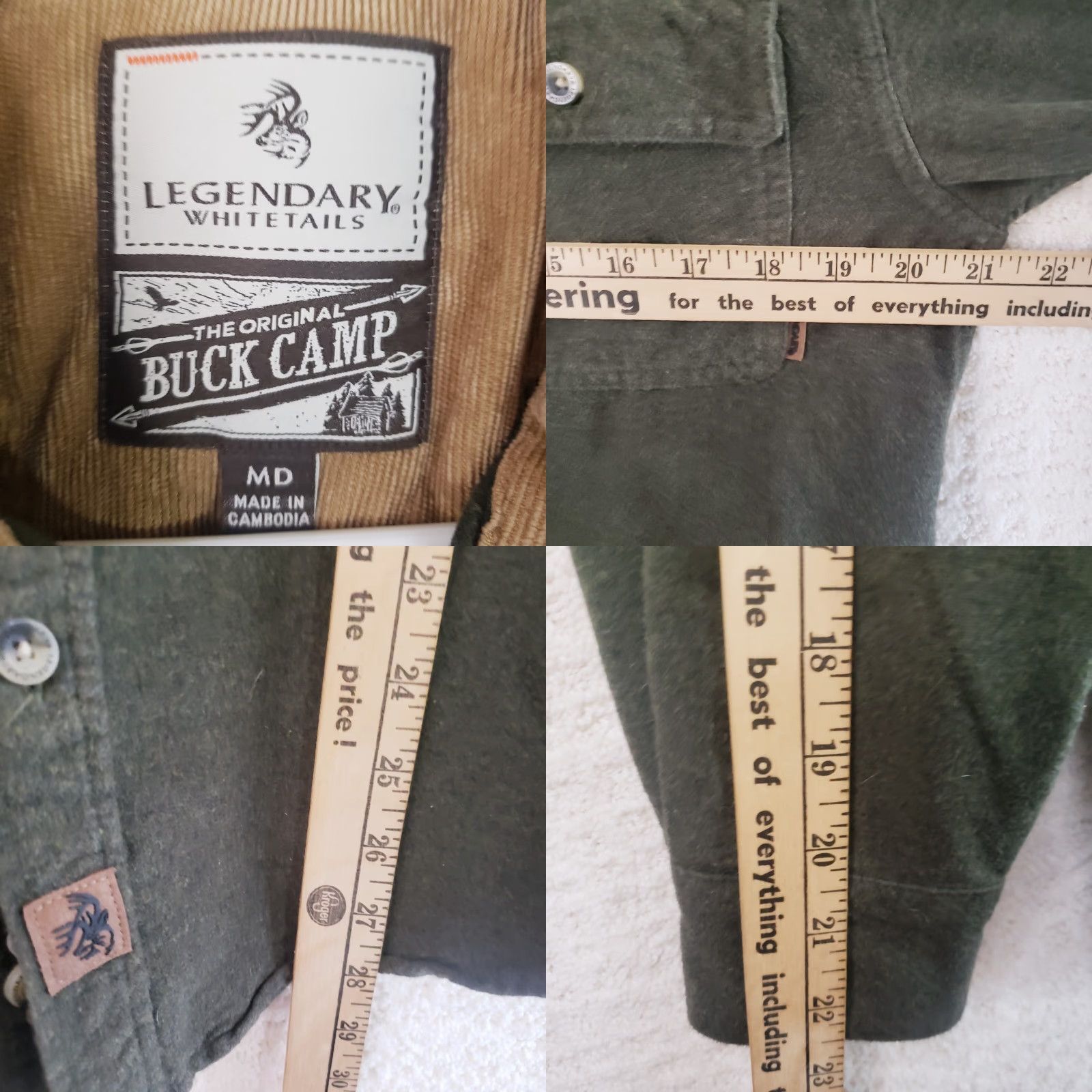 Vintage VINTAGE Buck Camp Chamois Button-Up Army Green Shirt Mens M Legendary Whitetails Buck Camp Flannels Button-Up Shirt M Green Mens Size US M / EU 48-50 / 2 - 9 Thumbnail