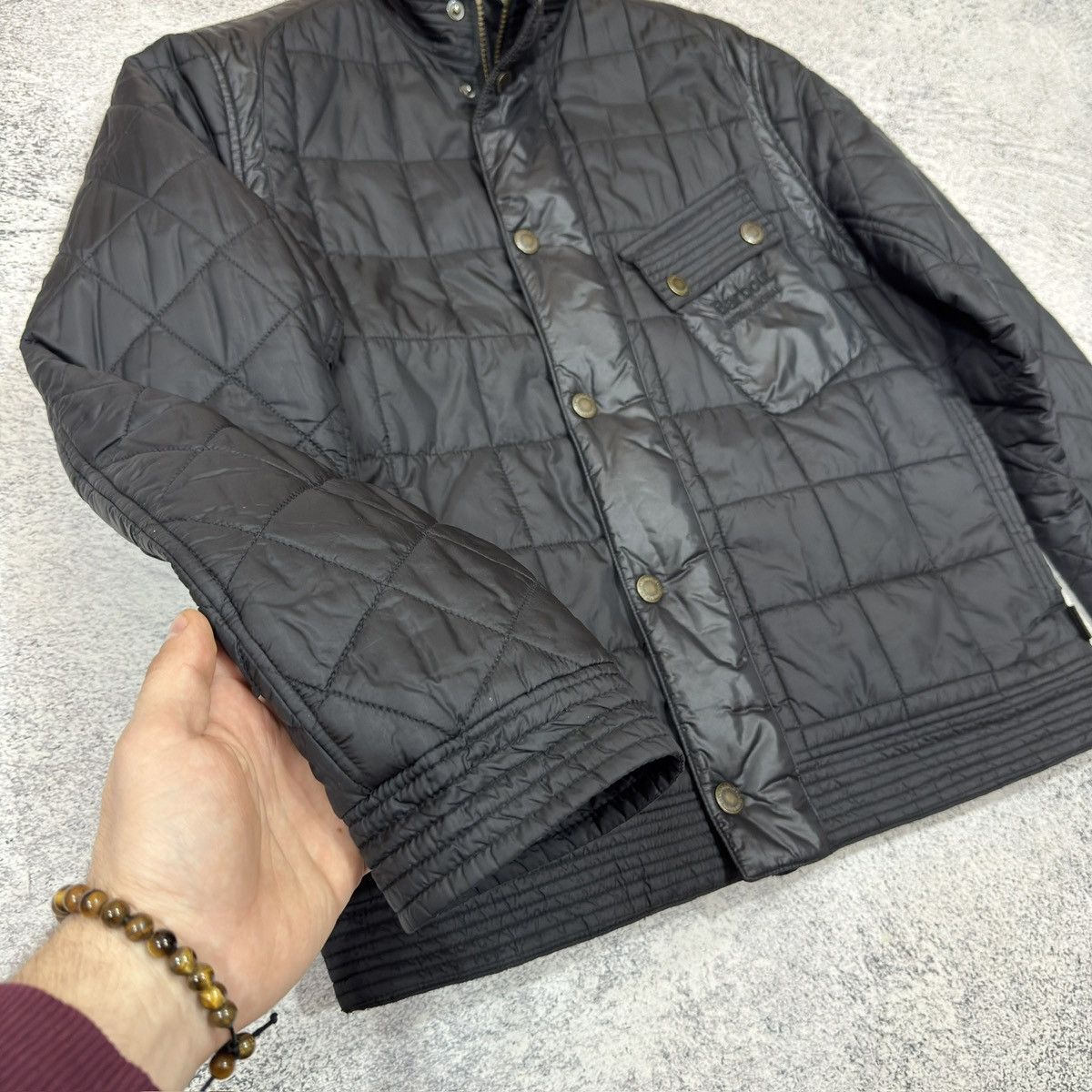Barbour × Designer Barbour International Mens Black Quilted Jacket L size Size US L / EU 52-54 / 3 - 3 Thumbnail
