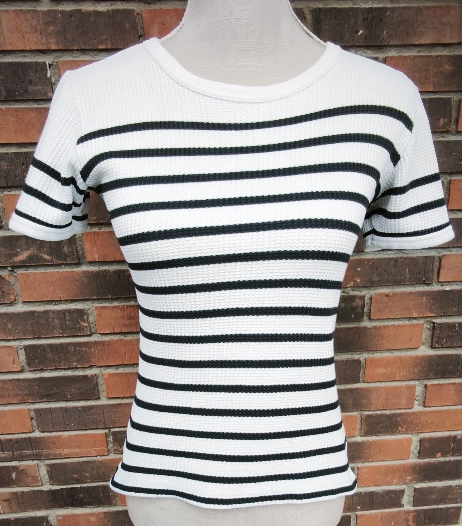 Jean Paul Gaultier 90's - Gaultier Jeans- Textured stripes cotton tshirt Size M / US 6-8 / IT 42-44 - 1 Thumbnail