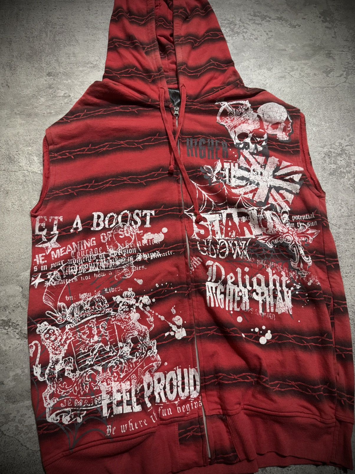 If Six Was Nine Y2K SKULL FLAG IFSIXWASNINE STYLE VEST HOODED Size US L / EU 52-54 / 3 - 2 Thumbnail