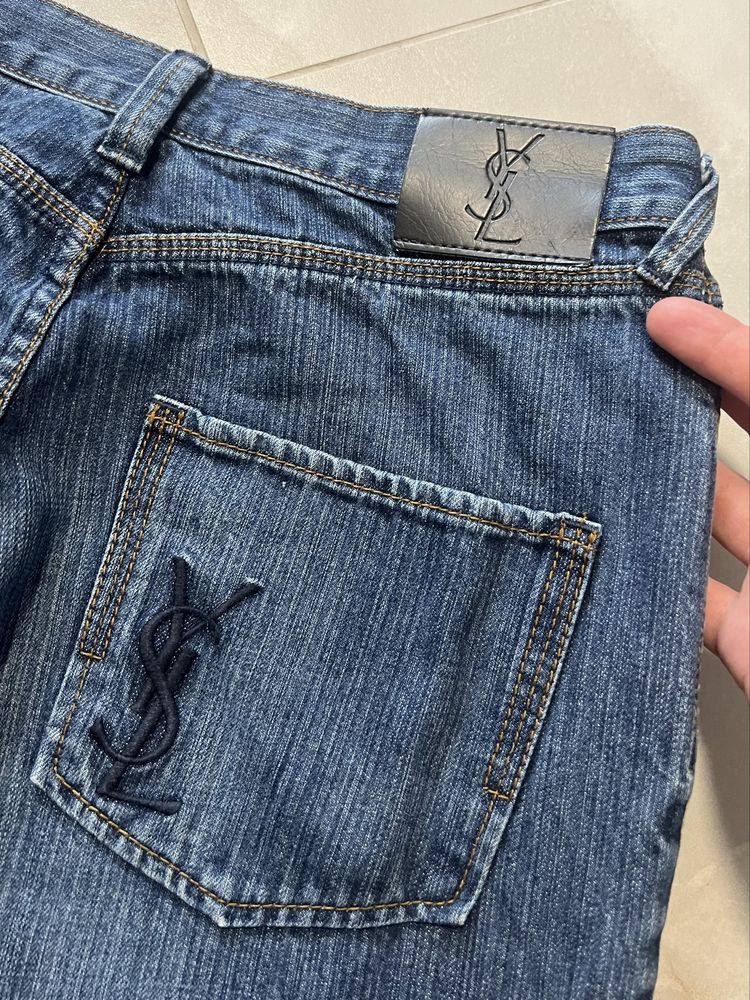 Yves Saint Laurent Vintage YSL Denim Logo Pants Size US 32 / EU 48 - 6 Thumbnail
