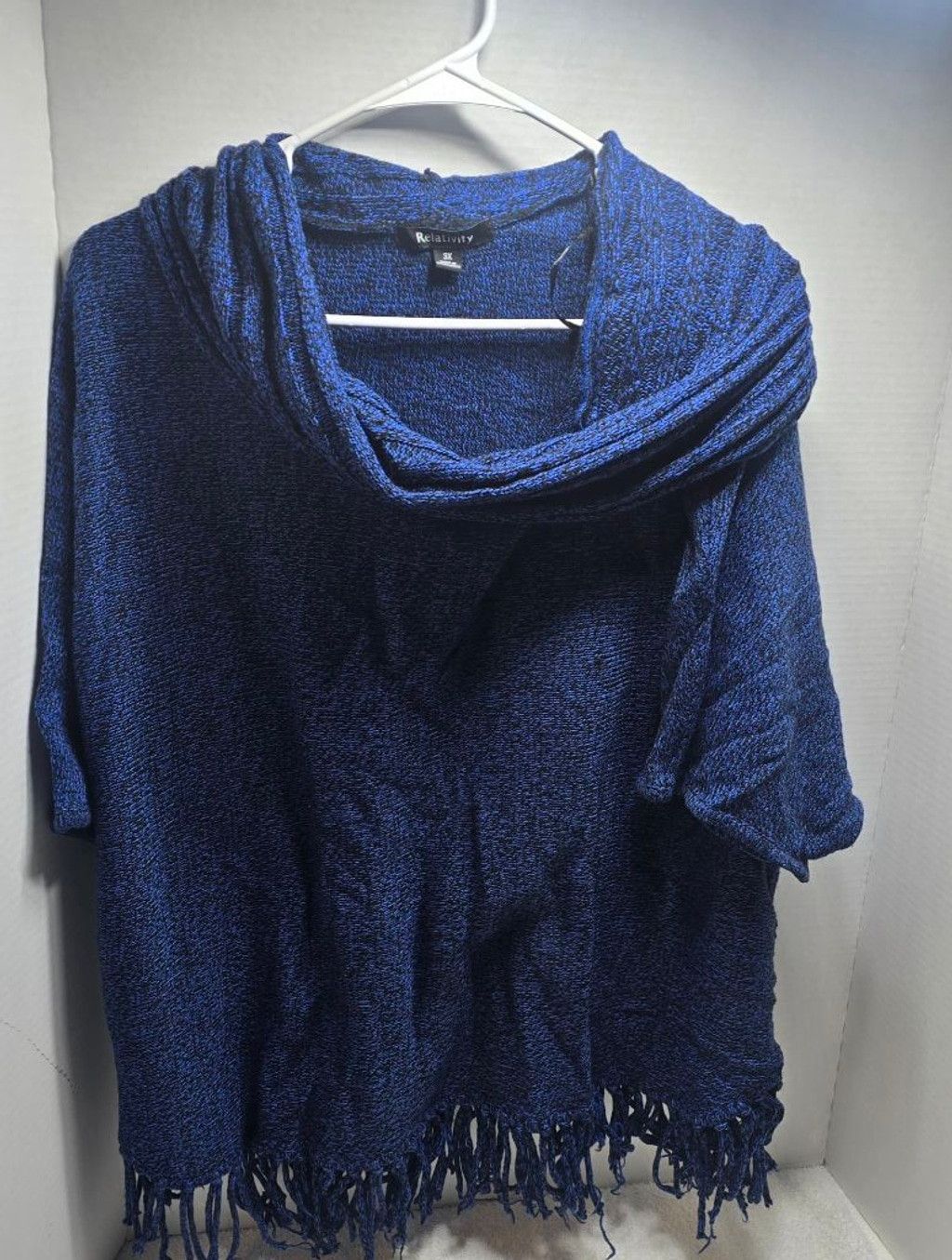 The Unbranded Brand Women's Relativity Blue & Black Cowl Neck Sweater 3X Size 3XL / US 20-22 - 1 Thumbnail