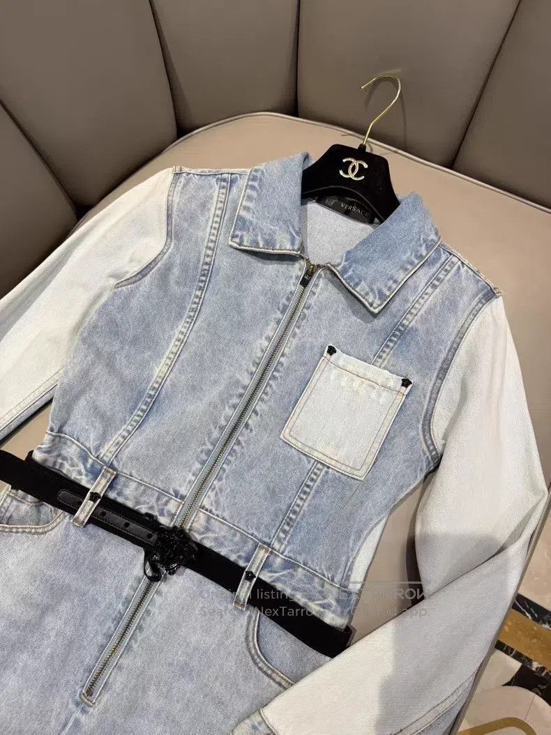Versace Versace Denim jumpsuit Size US 26 / EU 42 - 2 Thumbnail