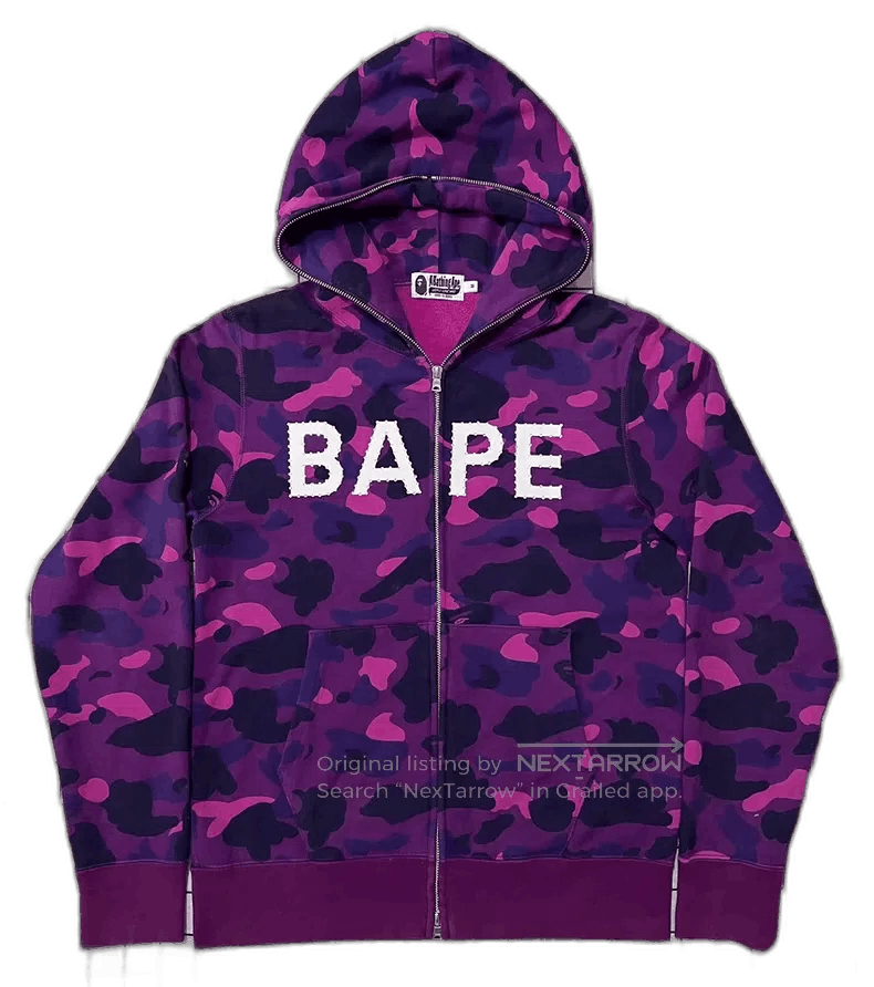 Bape BAPE Purple Camo Zip Hoodie Jacket. Size US M / EU 48-50 / 2 - 1 Thumbnail