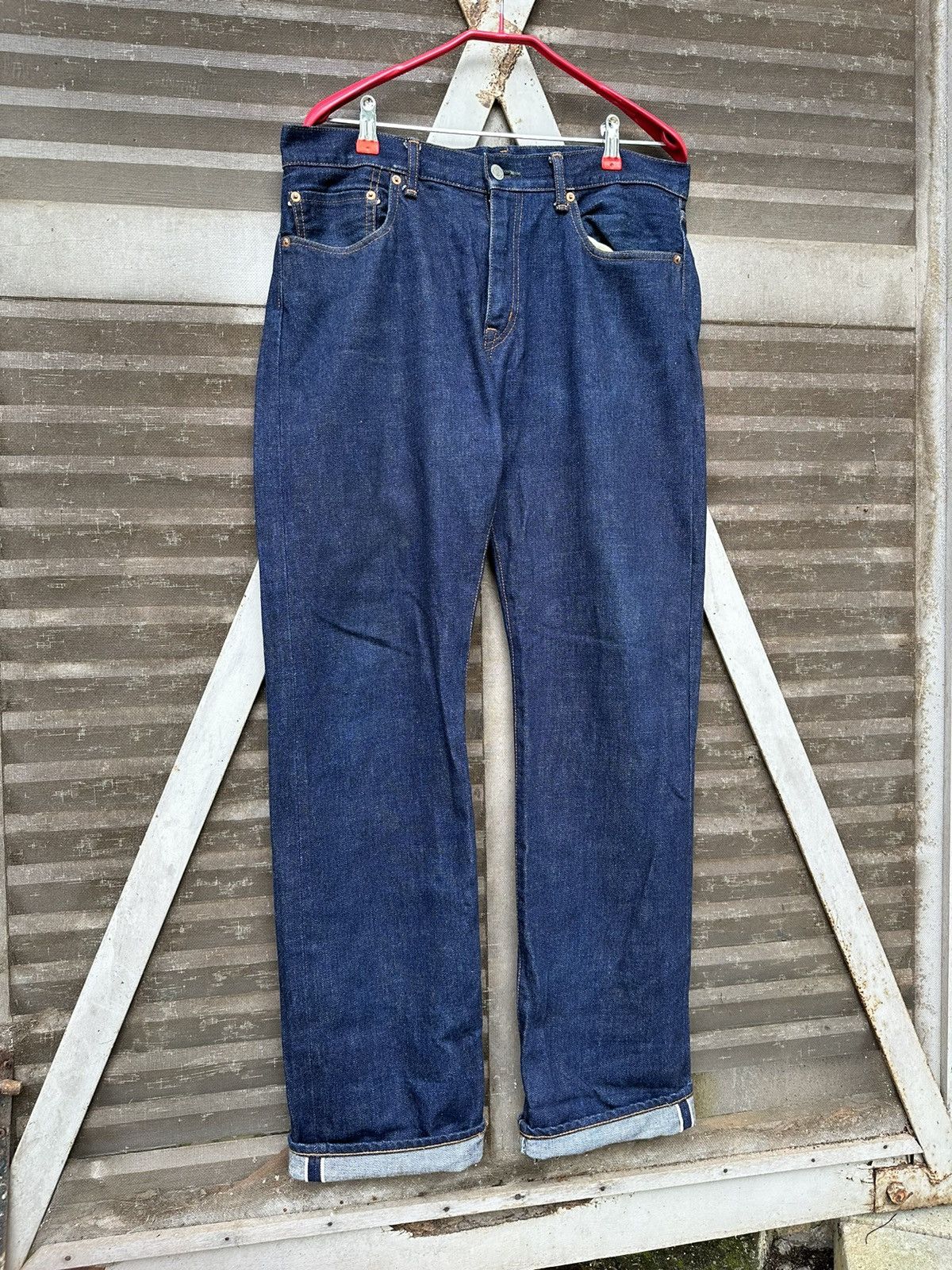 KOJIMA GENES 👹Kojima Genes Japan Straight Cut Denim Pants Size US 33 - 7 Thumbnail
