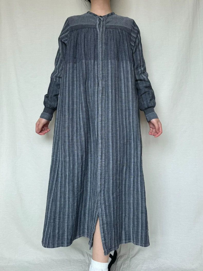 Issey Miyake issey miyake Cotton and linen striped dress 2506-Nextarrow Size M / US 6-8 / IT 42-44 - 2 Thumbnail