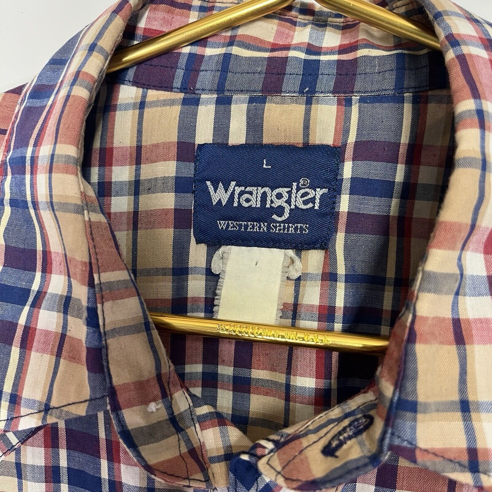 Wrangler Vintage 90’s Short Sleeve Plaid Western Shirt Size US L / EU 52-54 / 3 - 2 Thumbnail