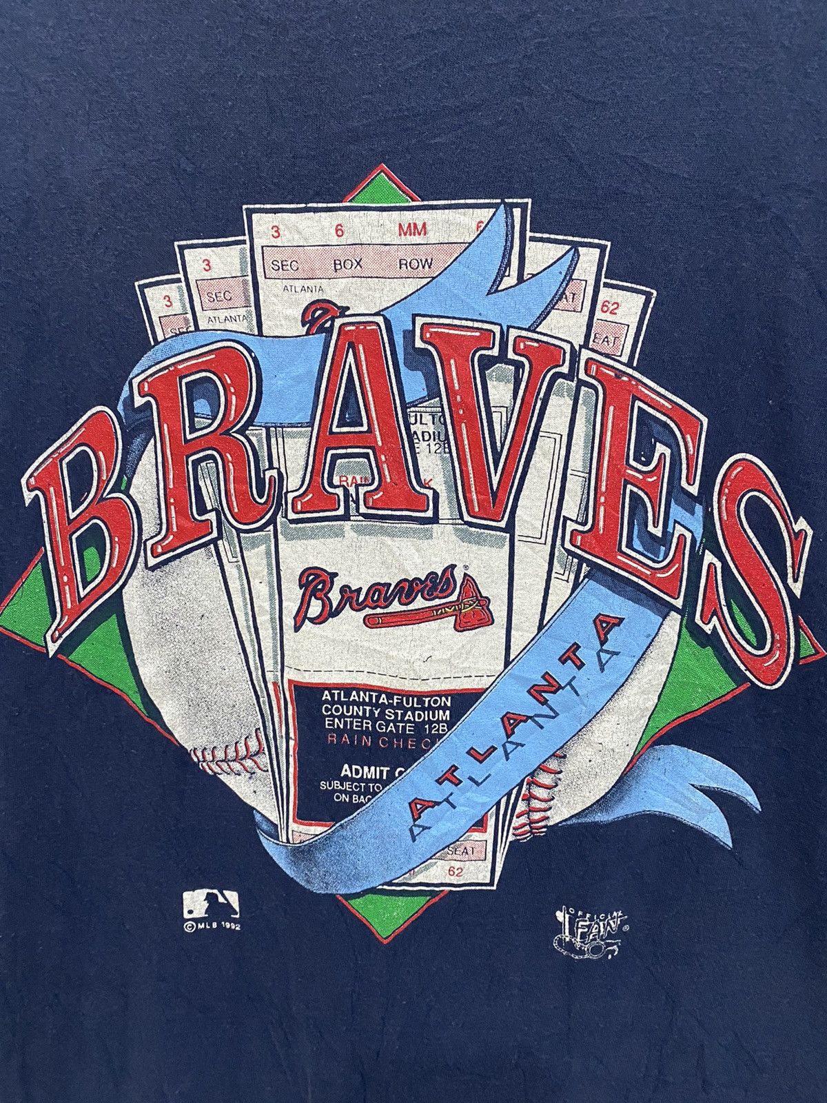 MLB VTG 90s Atlanta Braves Rap Tee 1992 MLB Champions Size US M / EU 48-50 / 2 - 5 Thumbnail
