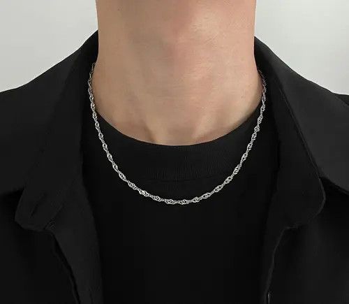 Jewelry Silver Twisted Chain Necklace Size ONE SIZE - 2 Thumbnail