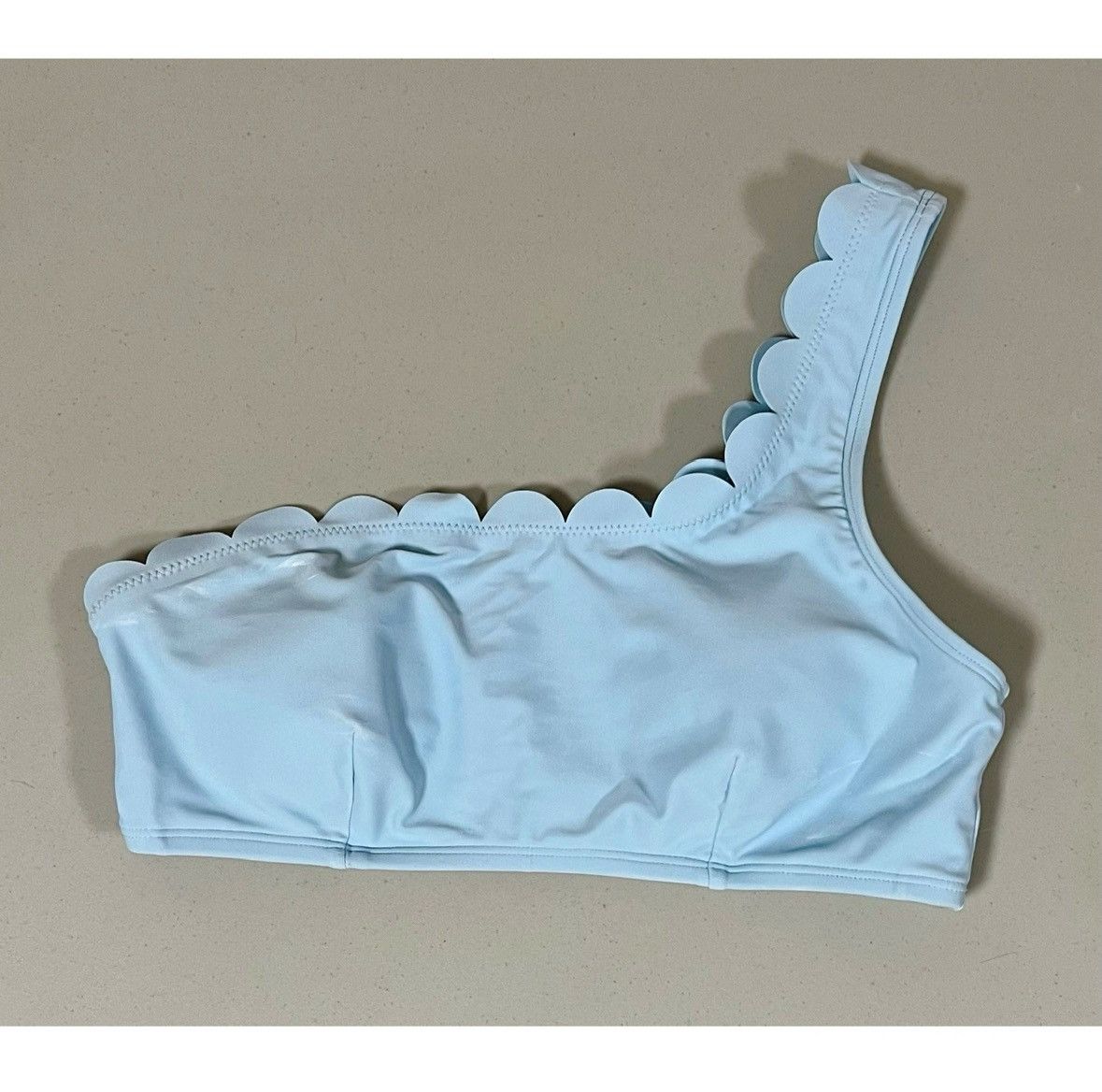 Other Baby Blue Scalloped One-Shoulder Bikini Top Swimwear Size M🩵 Size M / US 6-8 / IT 42-44 - 1 Thumbnail