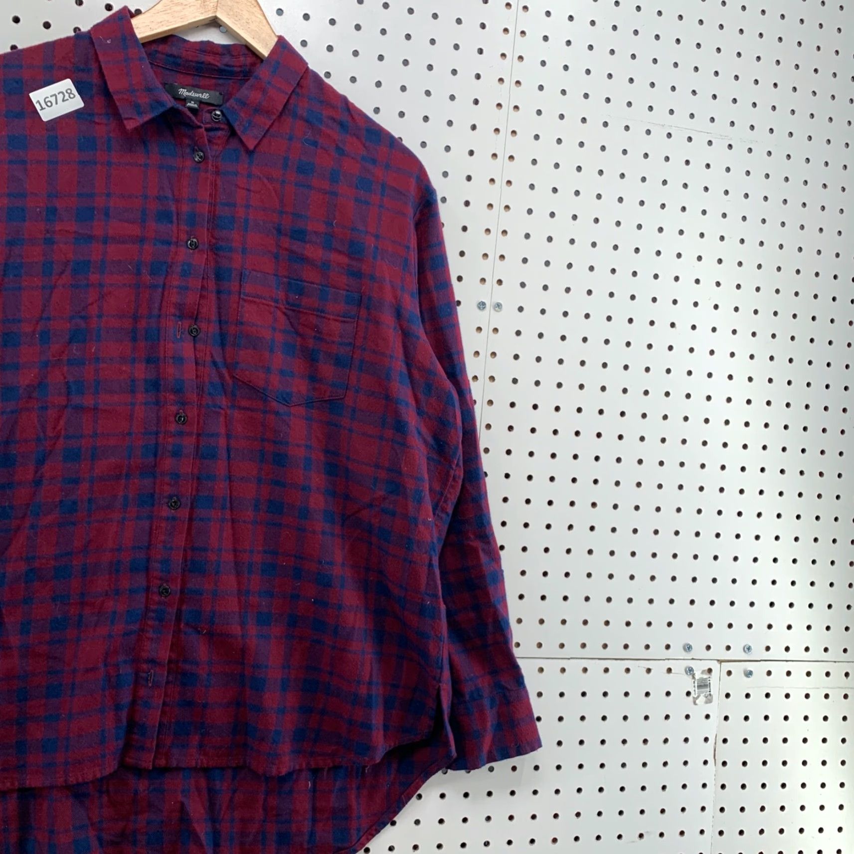 Madewell Madewell Button-Up Shirt Womens Medium Blue Purple Plaid Long Sleeve 100% Cotton Size M / US 6-8 / IT 42-44 - 4 Thumbnail