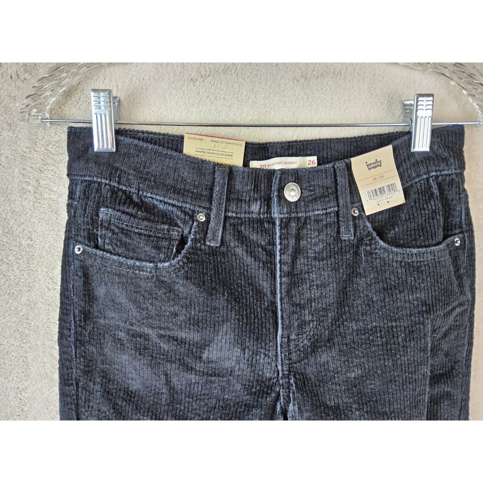 Levi's Levi's Women's 311 Shaping Skinny Corduroy Pants Black Size 26x30 Size 26" / US 2 / IT 38 - 2 Thumbnail