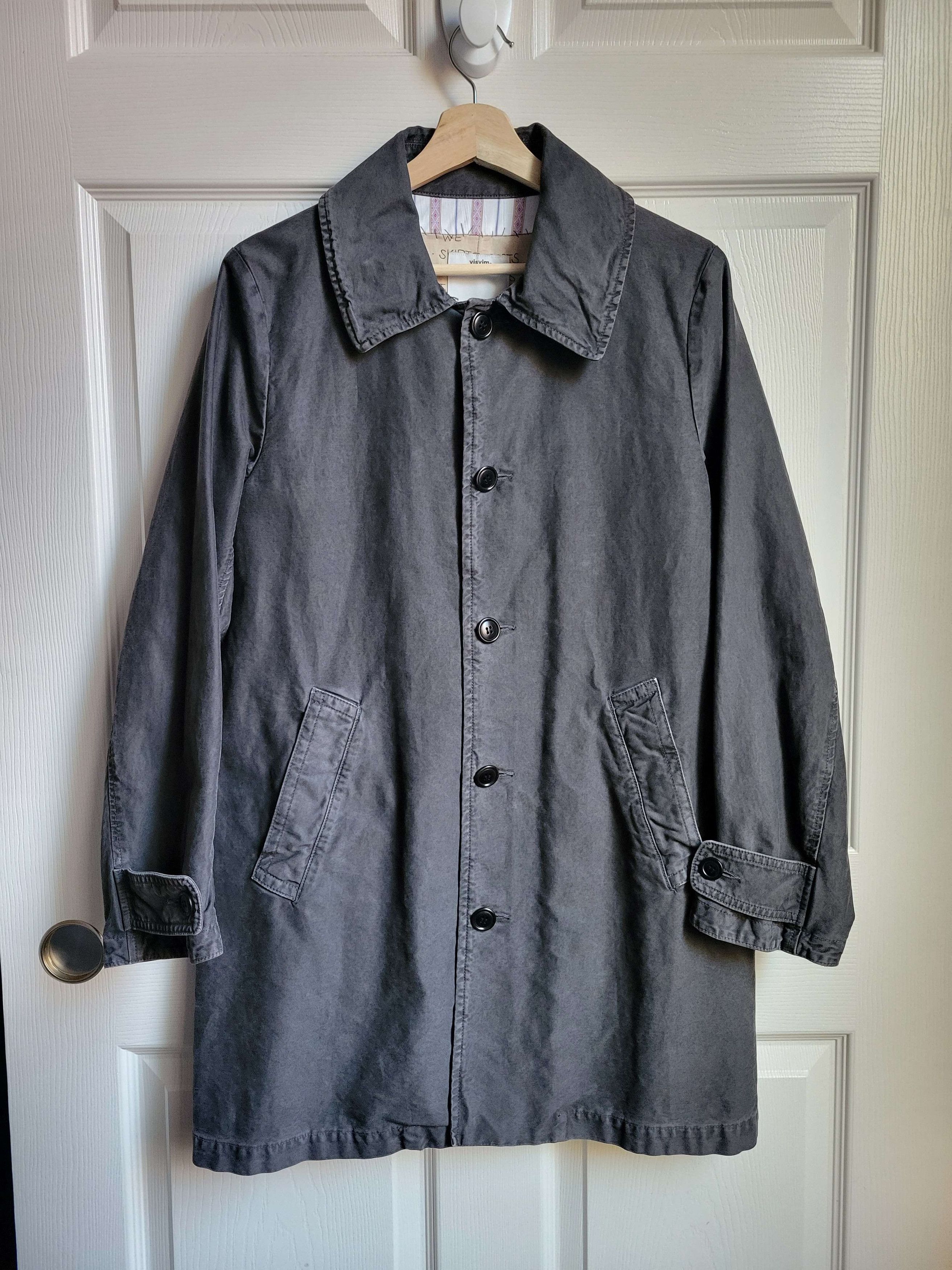 image of Visvim Herge Coat (Dmgd Chino) F.i.l. Exclusive Ss16 Size 1 in Black, Men's