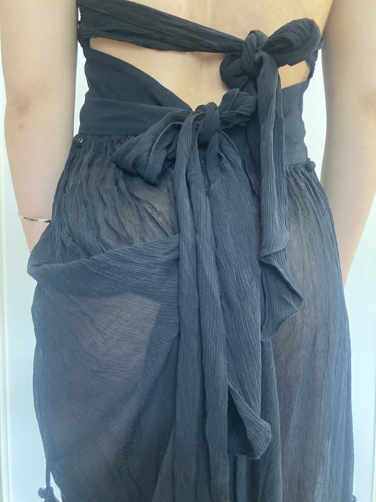 Vintage Sass & Bide Vintage Sheer Black Crepe Dress Size S / US 4 / IT 40 - 3 Thumbnail