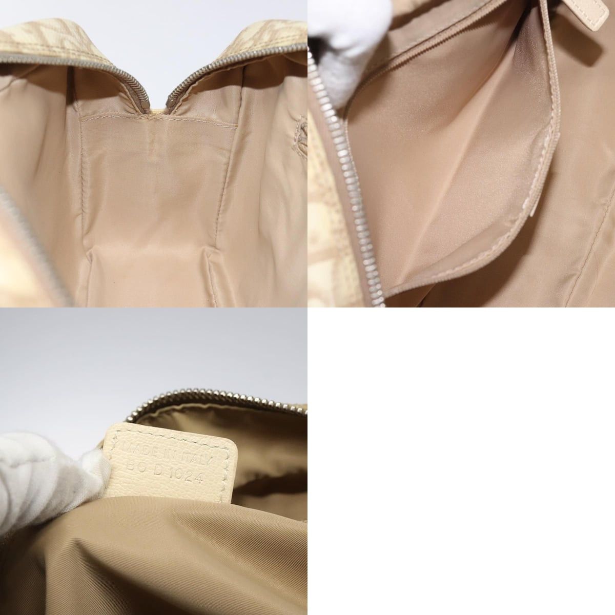Dior DIOR Trotter Canvas Flower Shoulder Bag Beige Silver Size ONE SIZE - 12 Thumbnail