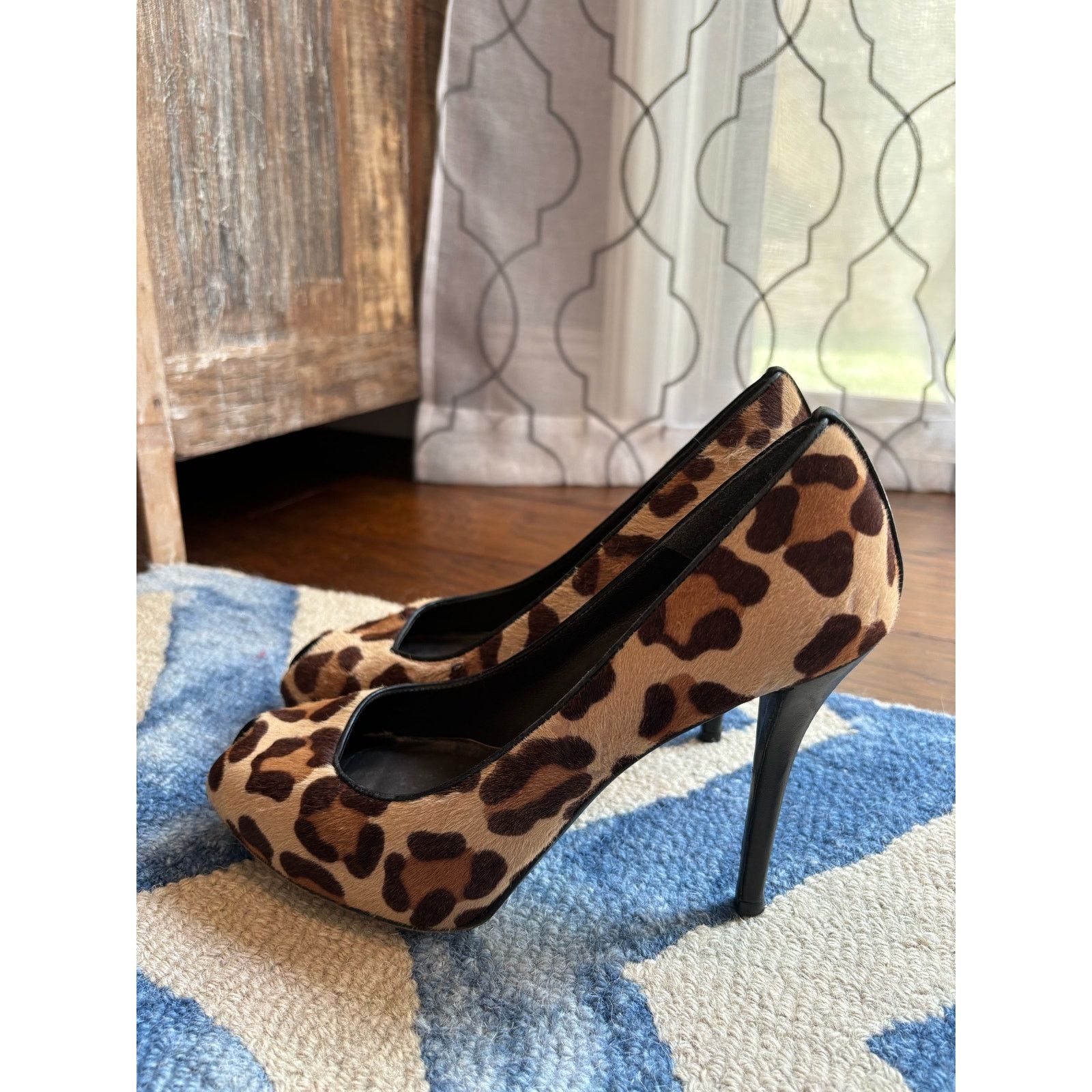 Stuart Weitzman Stewart Weitzman leopard peekaboo toe, stiletto heels ￼ Size US 8 / IT 38 - 7 Thumbnail